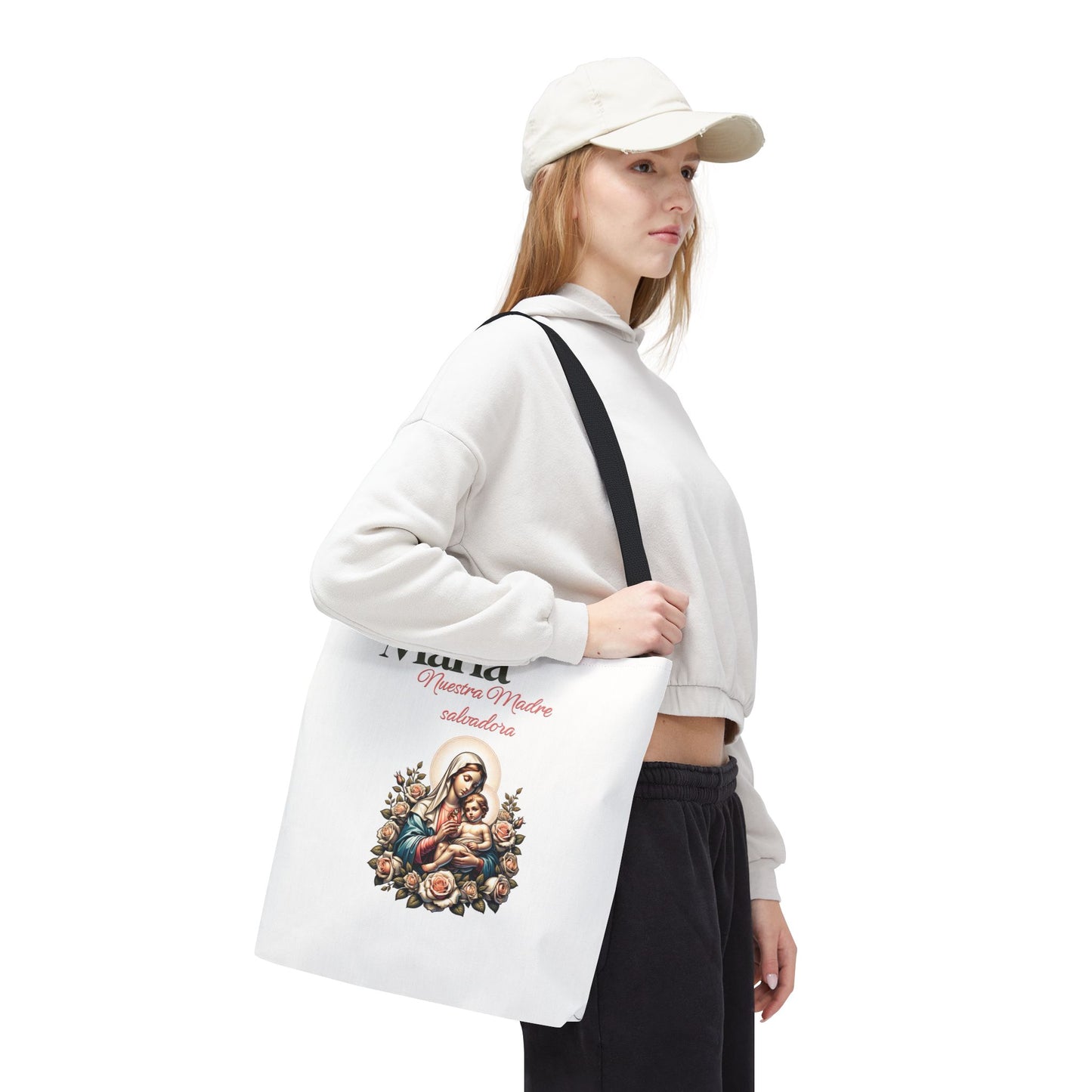 Faith Maria Jesus Tote Bag — Religious Faith All-Over Print Tote