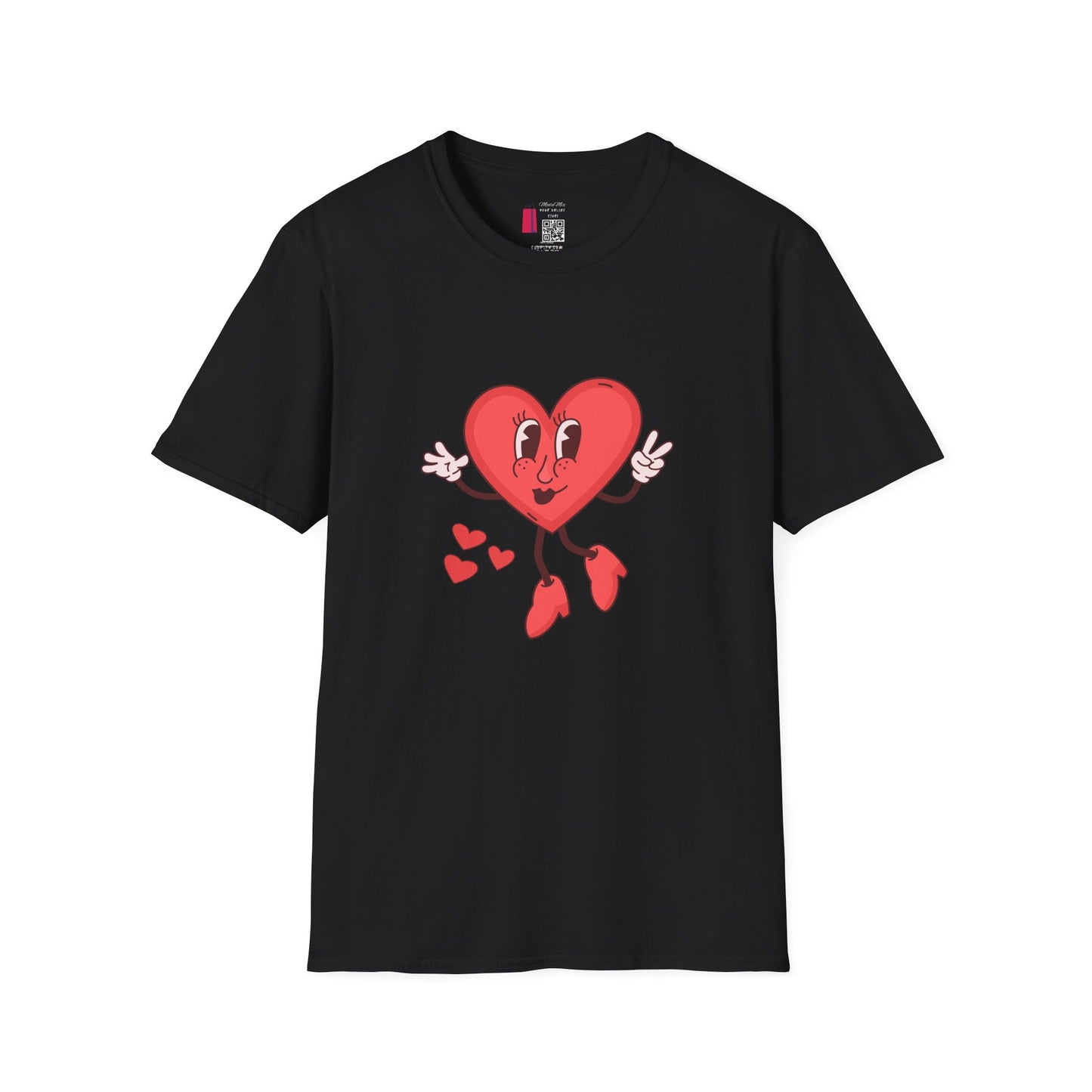 Heart Character T-Shirt — Cute Retro Dancing Heart Graphic for Valentine’s Day