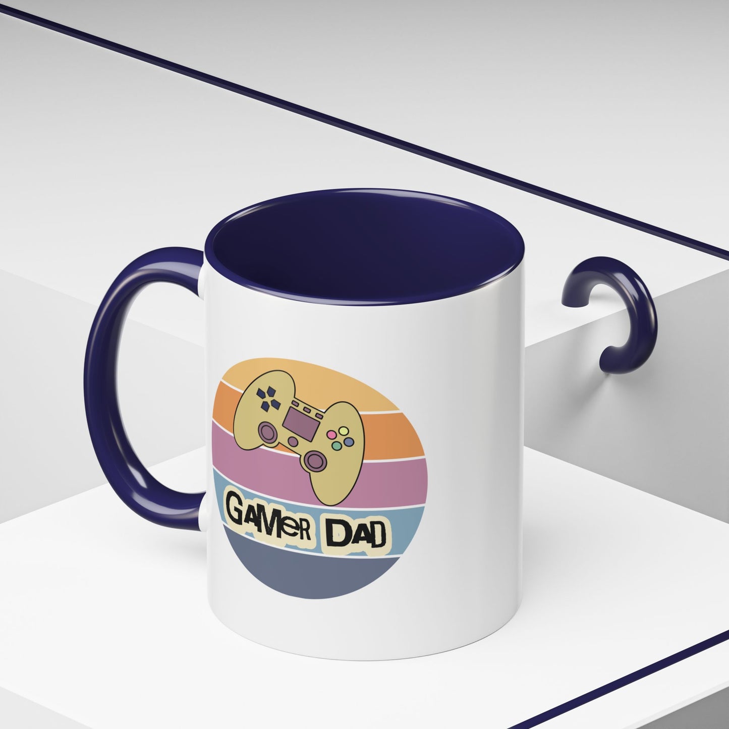 Gamer Dad Coffee Mug — Retro Controller Accent Mug (11/15 oz)