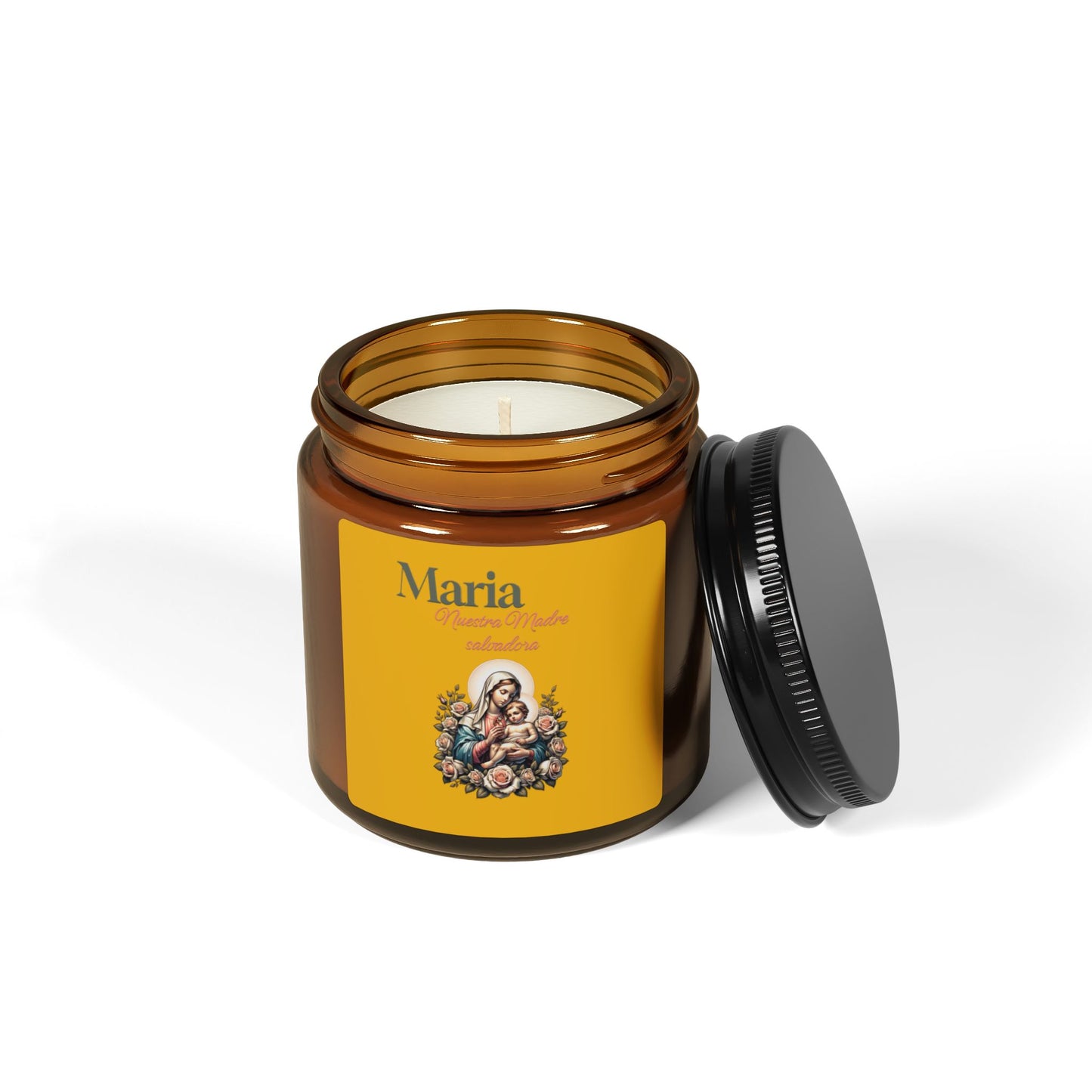 Faith & Hope Soy Candle — Scented Amber Jar (Maria Love)