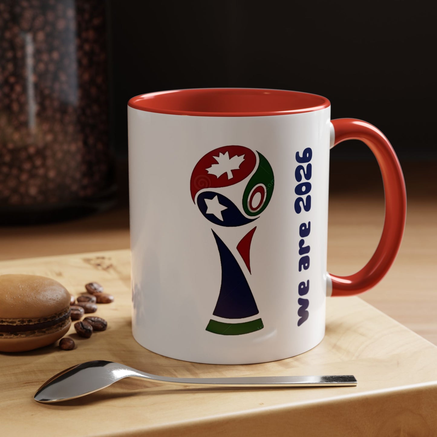 World Cup 2026 Accent Coffee Mug — 'We Are 2026' Soccer Fan Gift
