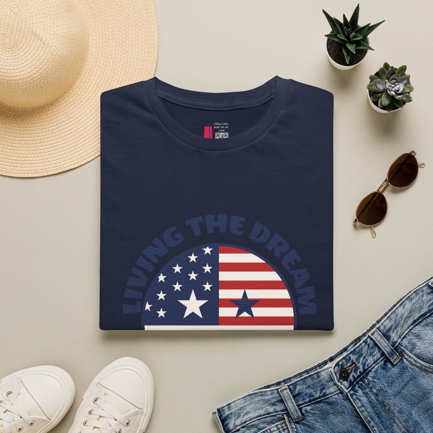 Living the Dream American Flag T-Shirt
