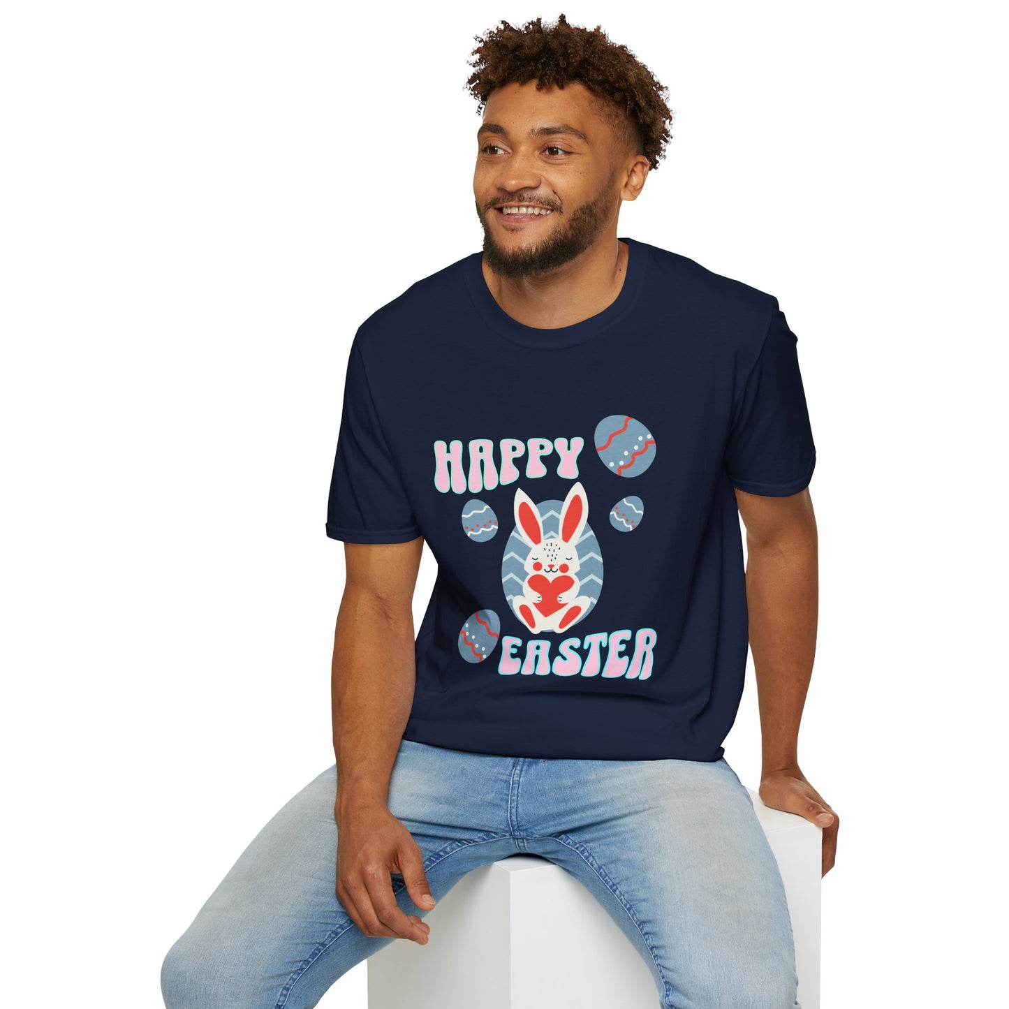 Happy Easter Bunny T-Shirt — Cute Pastel Easter Eggs Design