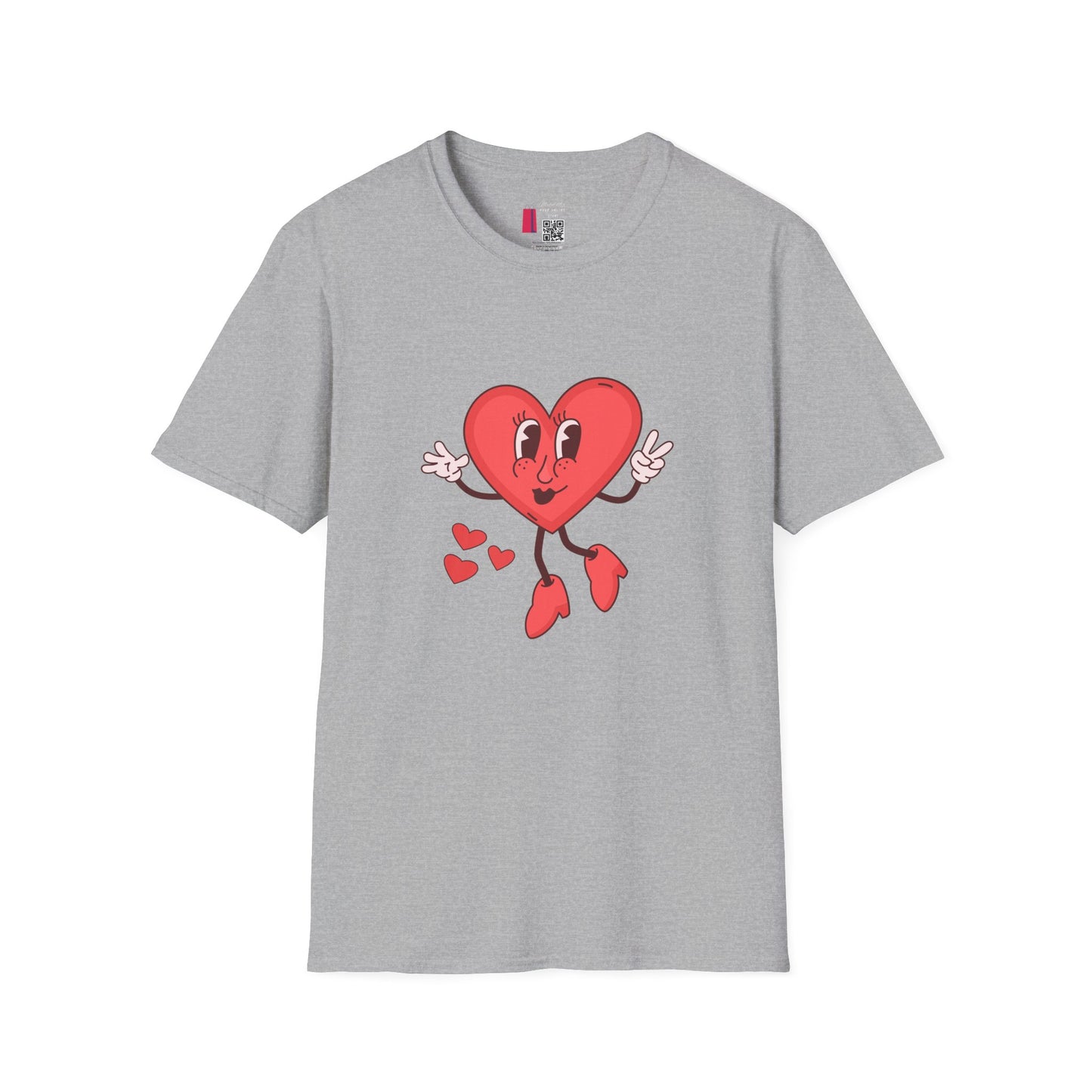 Heart Character T-Shirt — Cute Retro Dancing Heart Graphic for Valentine’s Day