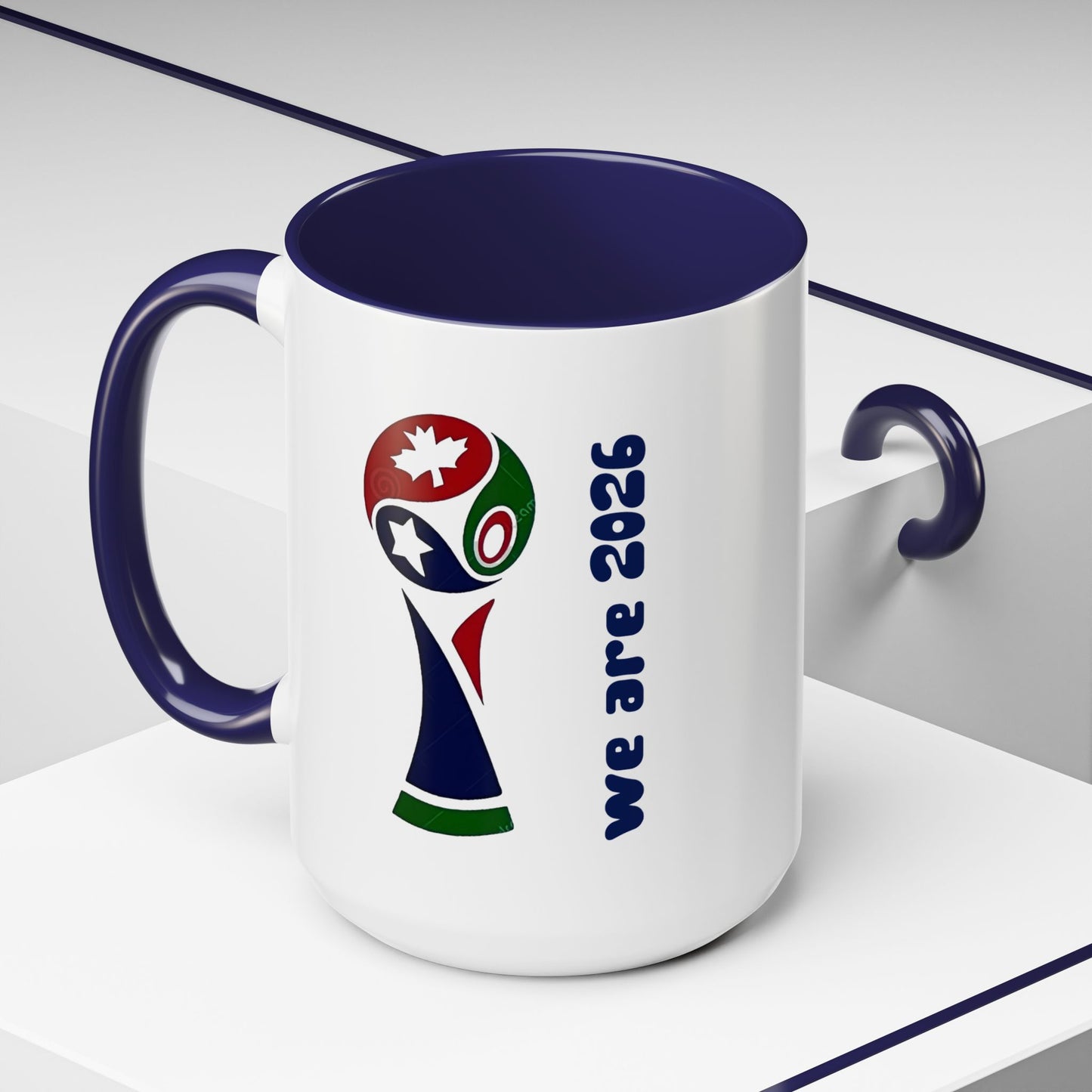 World Cup 2026 Accent Coffee Mug — 'We Are 2026' Soccer Fan Gift