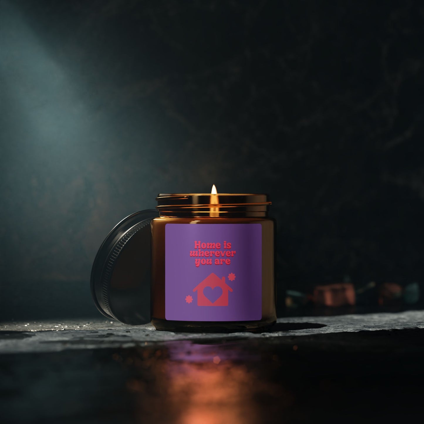 Valentine Love Scented Soy Candle — Amber Jar (Multi-Size)