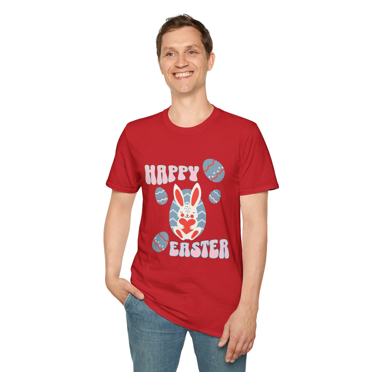 Happy Easter Bunny T-Shirt — Cute Pastel Easter Eggs Design