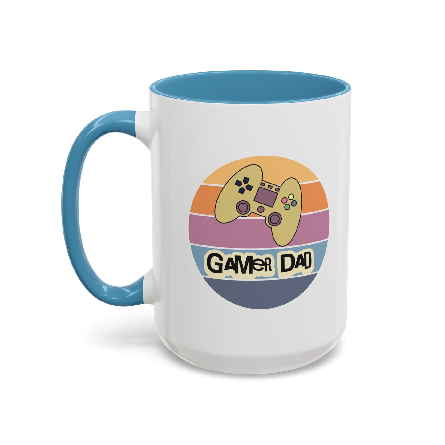 Gamer Dad Coffee Mug — Retro Controller Accent Mug (11/15 oz)