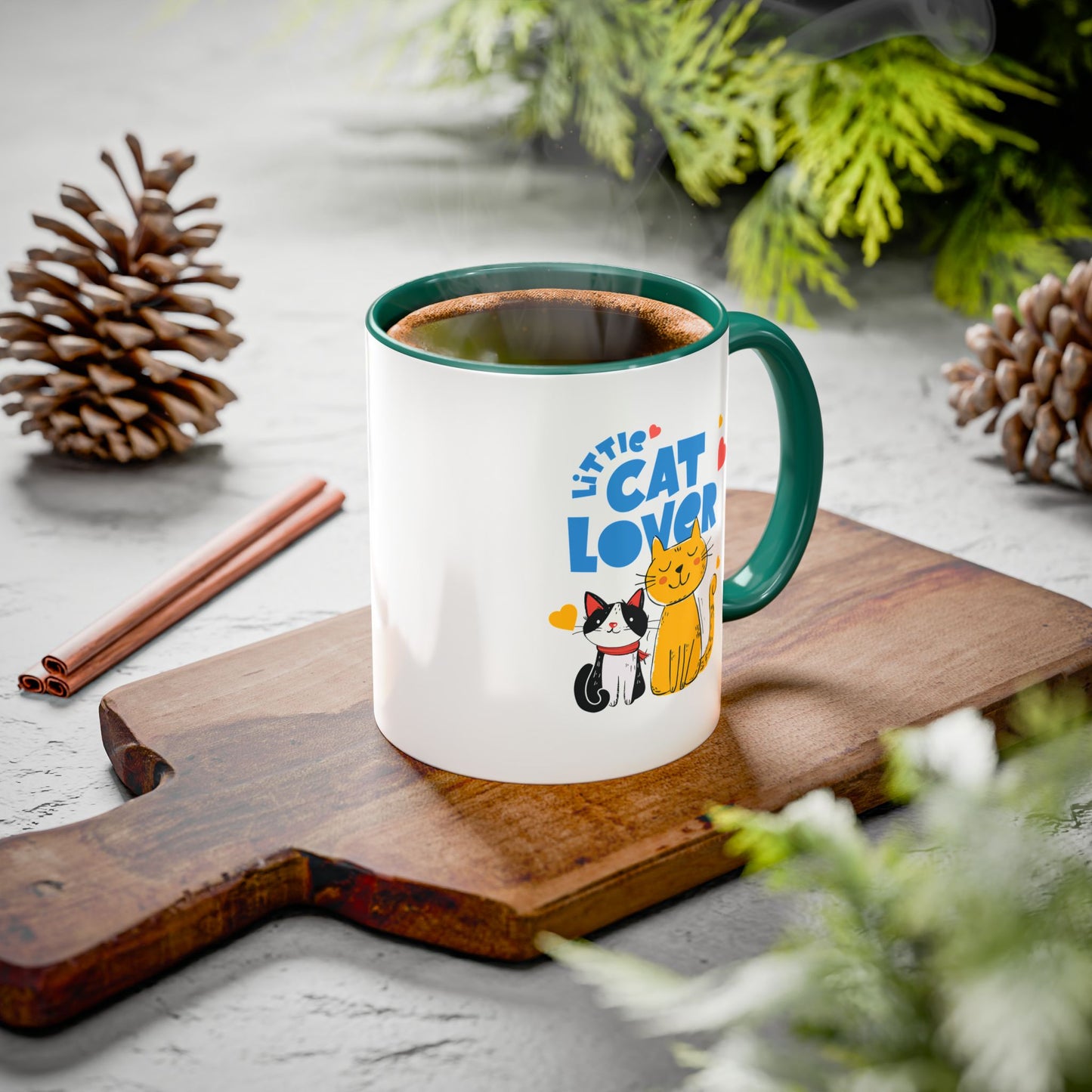 Cat Lover Mug — Colorful 11oz/15oz Ceramic Coffee Cup (Little Cat Lover Design)
