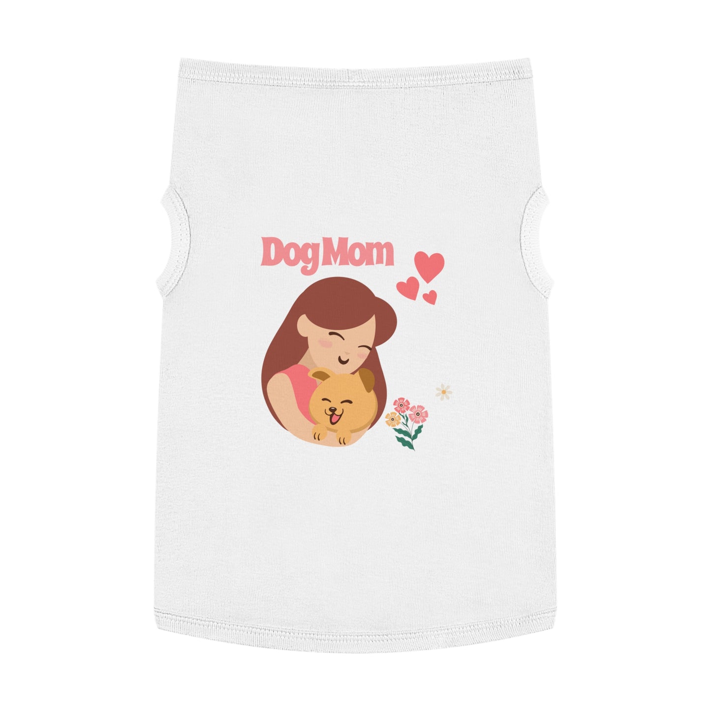 Dog Mom Pet Tank Top - Cute Floral Illustration