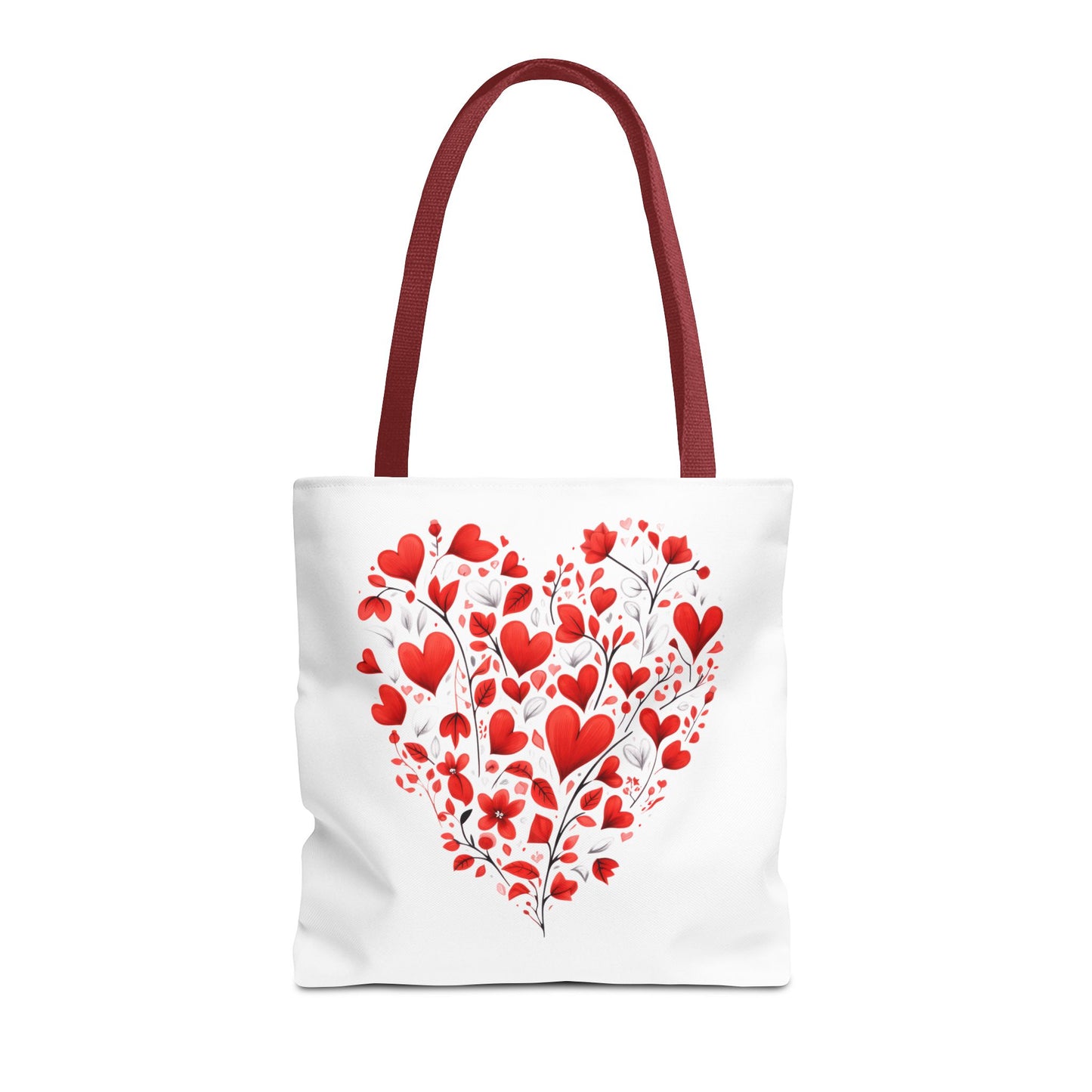 Heart Floral Tote Bag – Romantic Valentine’s Day Canvas Shopper