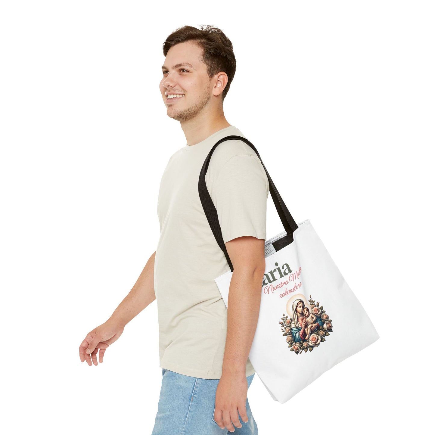 Faith Maria Jesus Tote Bag — Religious Faith All-Over Print Tote