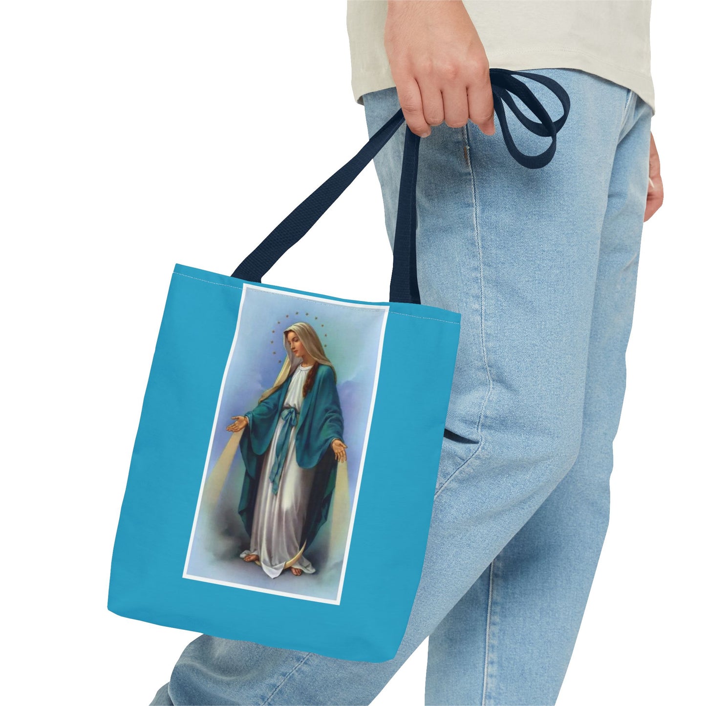 Virgin Mary Religious Tote Bag — Catholic Madonna AOP Shoulder Tote