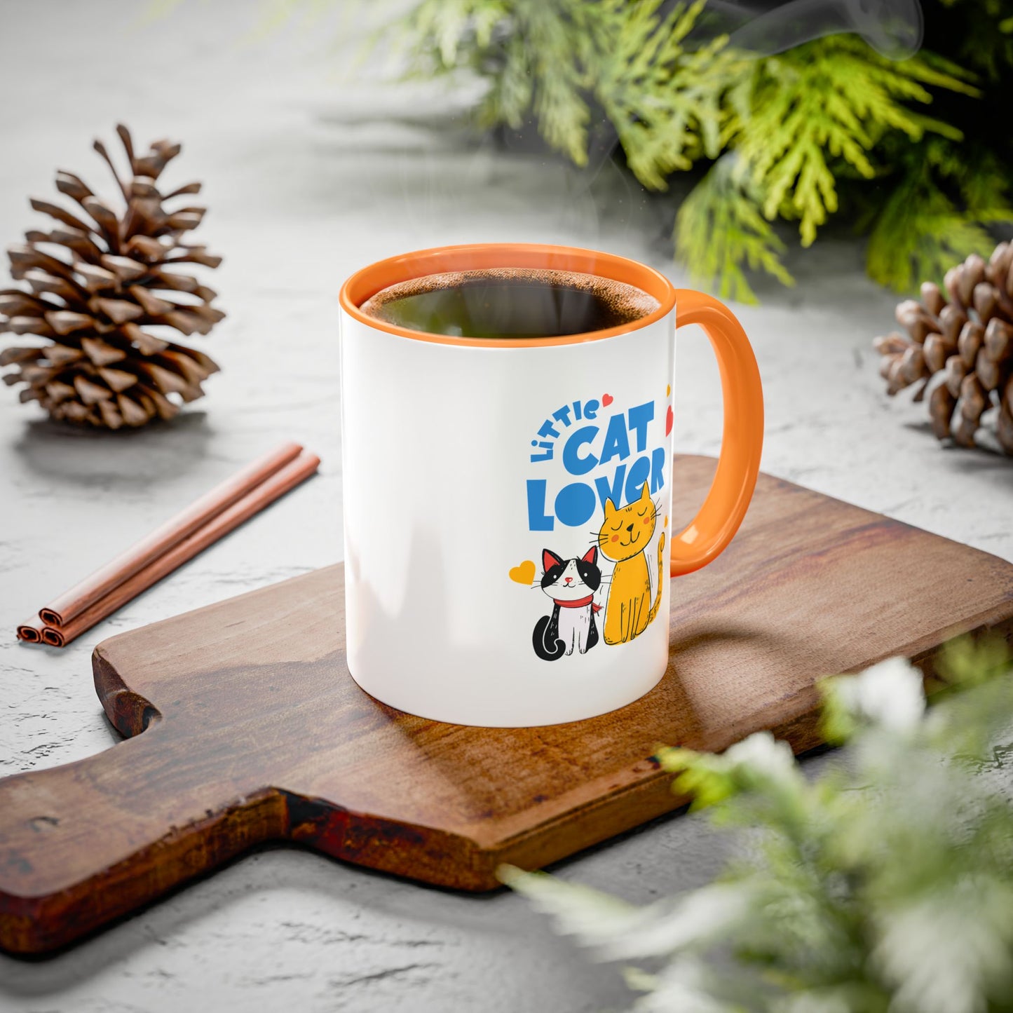 Cat Lover Mug — Colorful 11oz/15oz Ceramic Coffee Cup (Little Cat Lover Design)