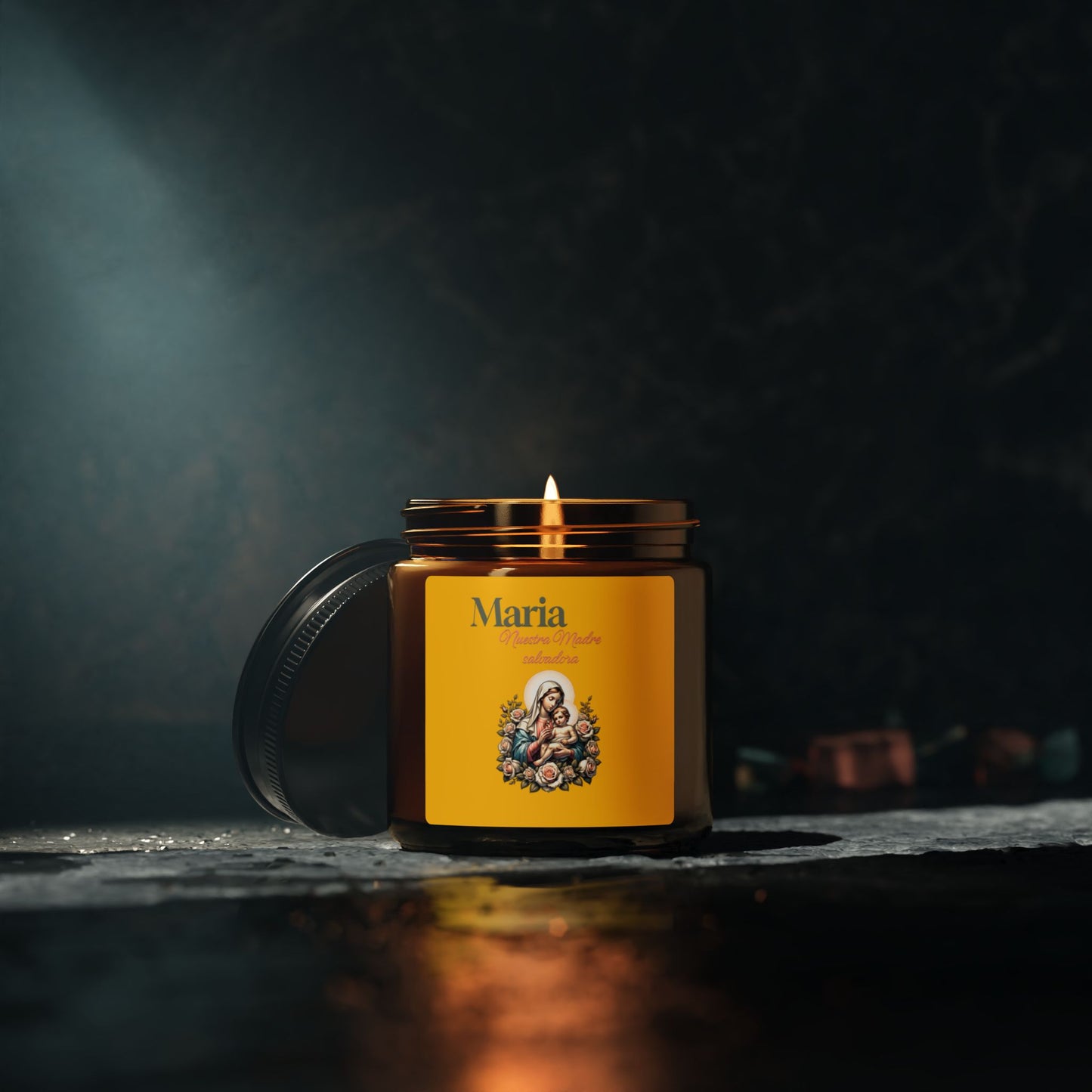 Faith & Hope Soy Candle — Scented Amber Jar (Maria Love)
