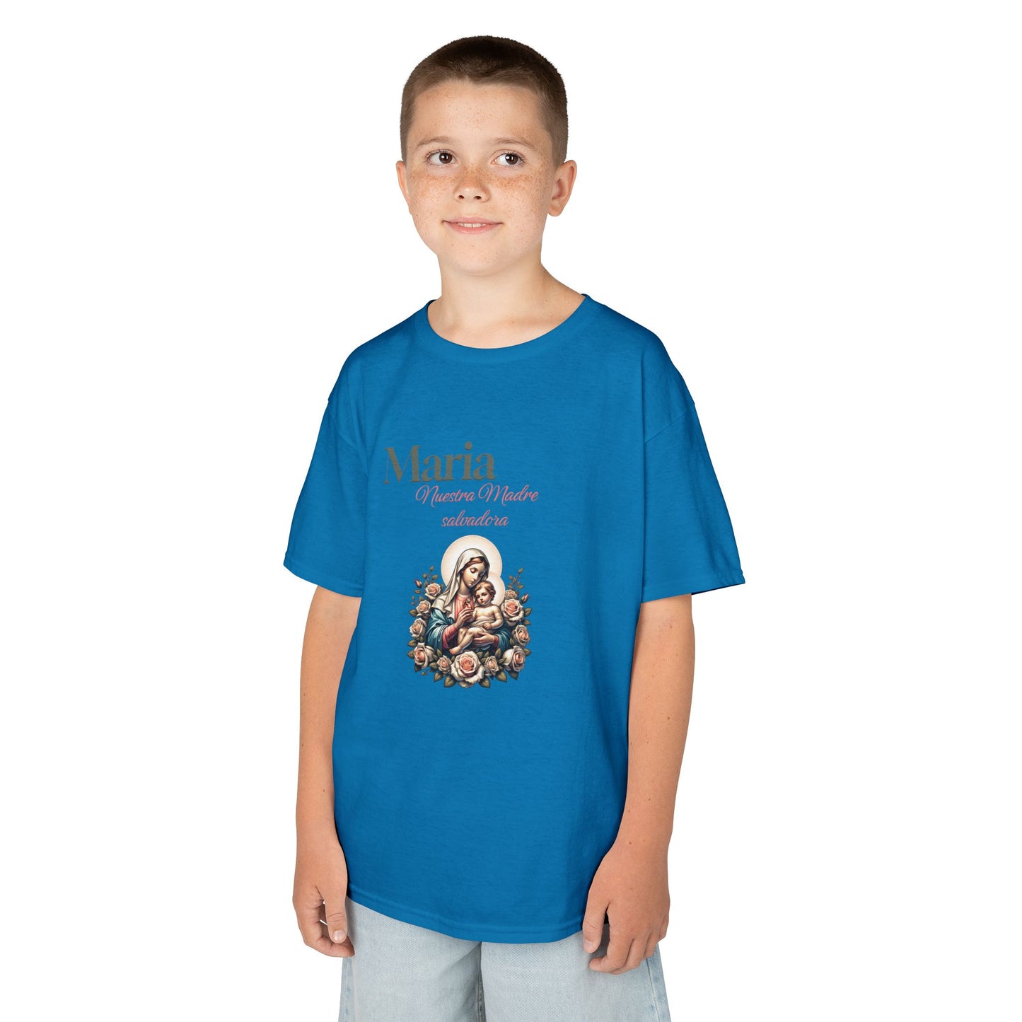 Kids Maria Virgen Faith T-Shirt — Religious Catholic Children's Tee
