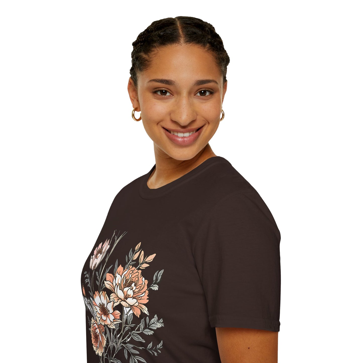 Floral Bouquet Tee - Vintage Peach Botanical T-Shirt