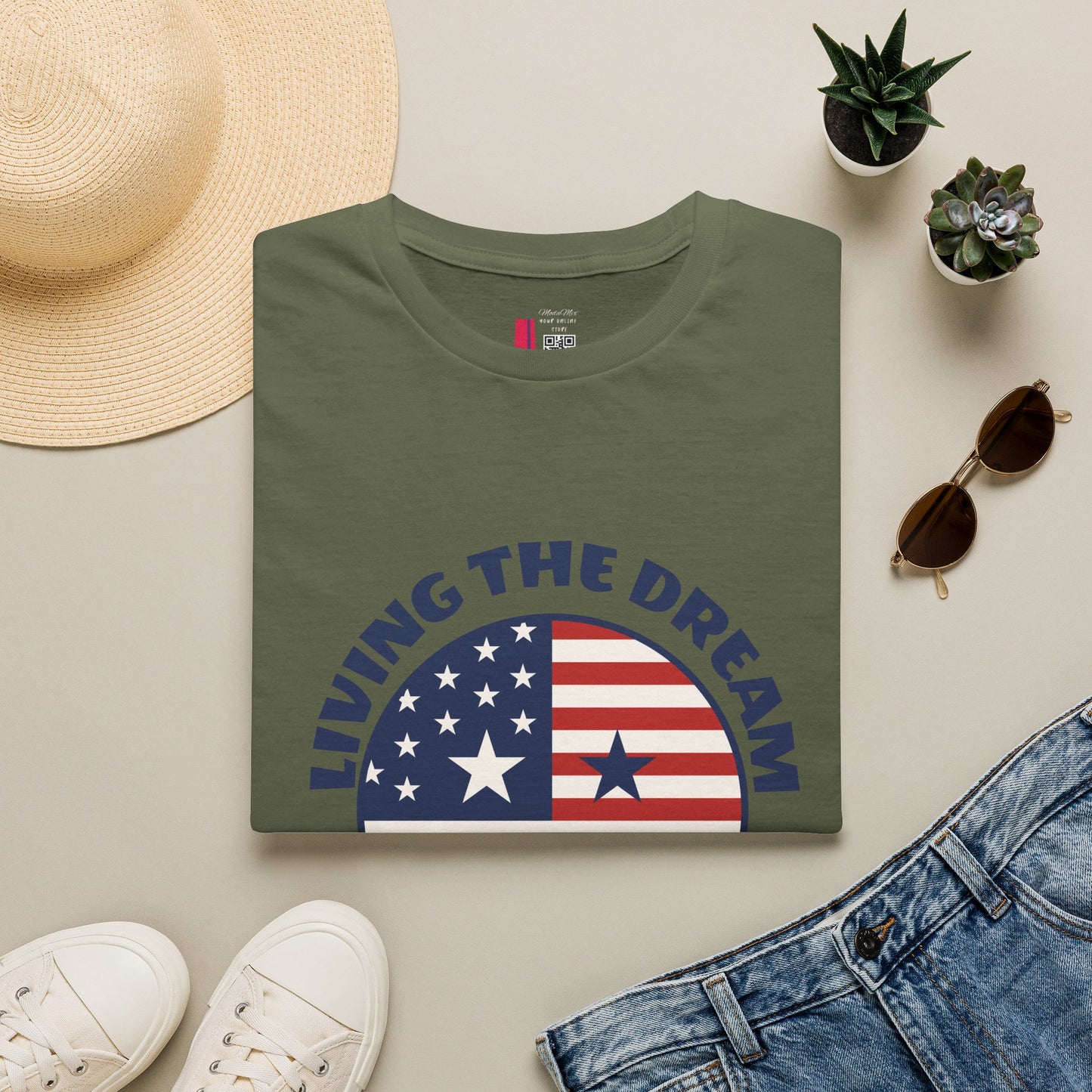 Living the Dream American Flag T-Shirt