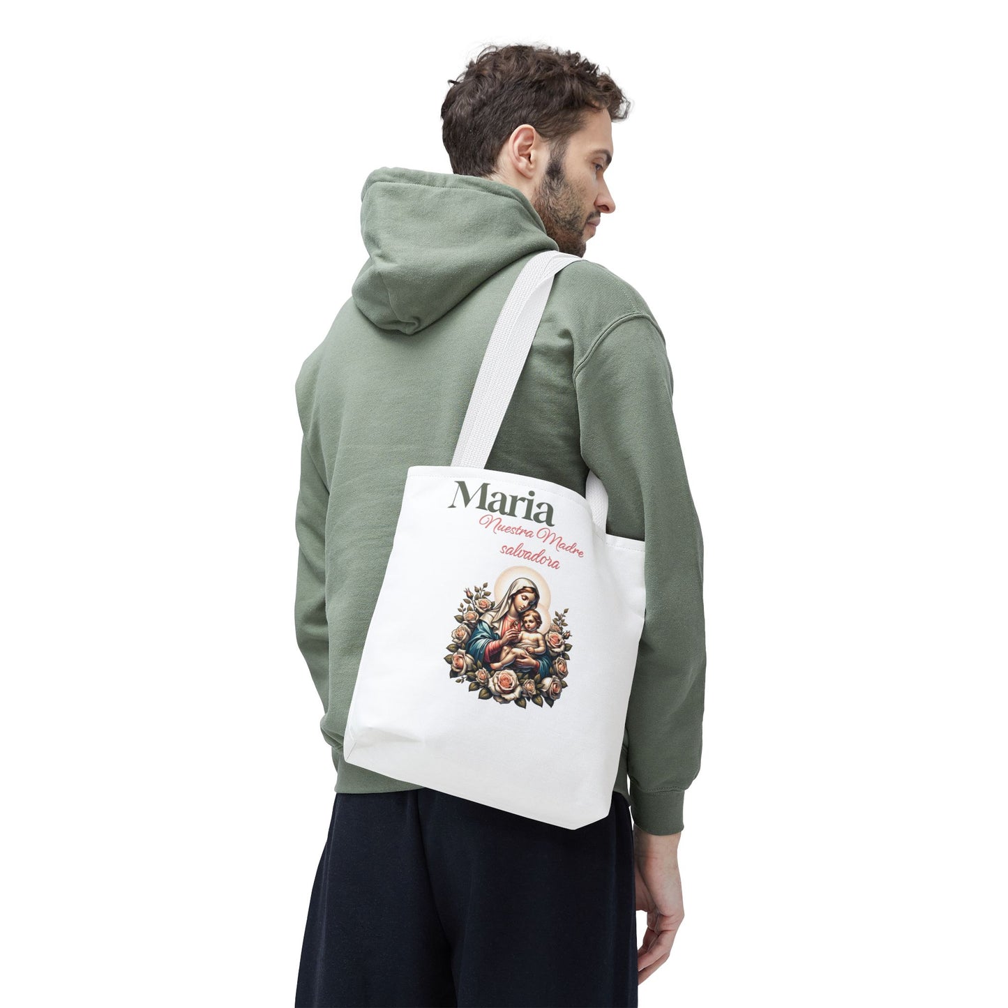 Faith Maria Jesus Tote Bag — Religious Faith All-Over Print Tote