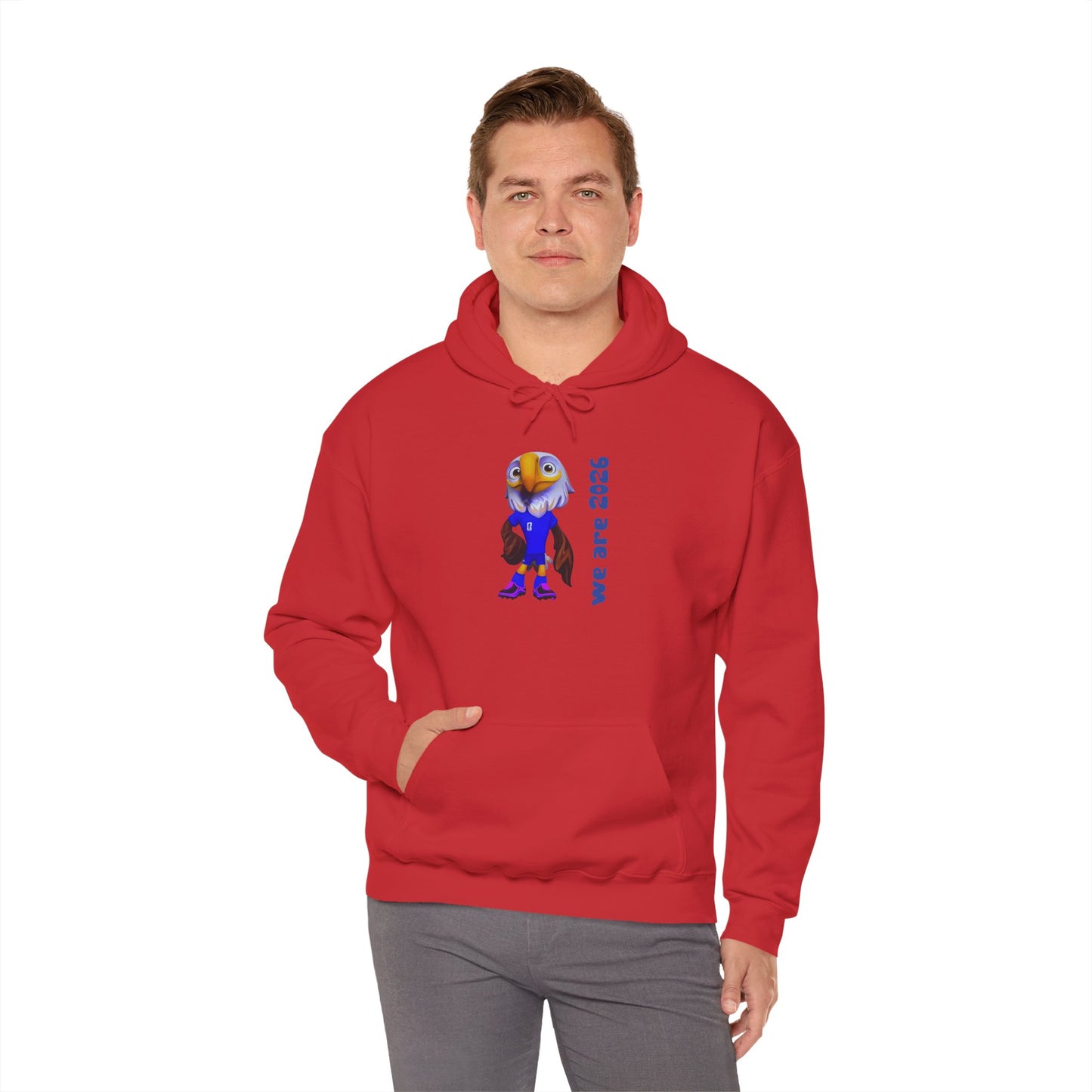 World Cup 2026 USA Eagle Mascot Hoodie — 'We Are 2026' Graphic Pullover