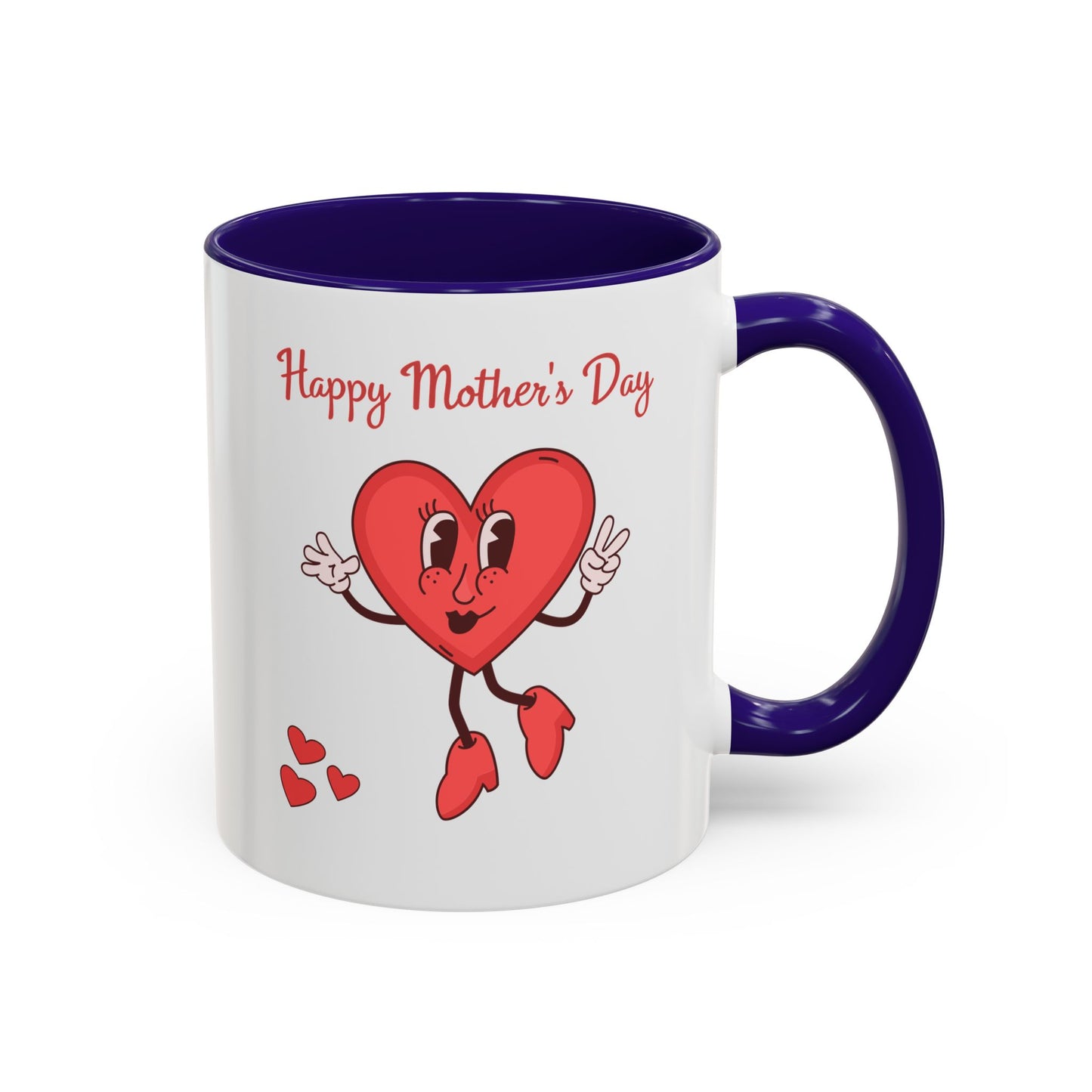 Happy Mother's Day Heart Mug — Cute Retro Heart Mom Coffee Cup (11oz, 15oz)
