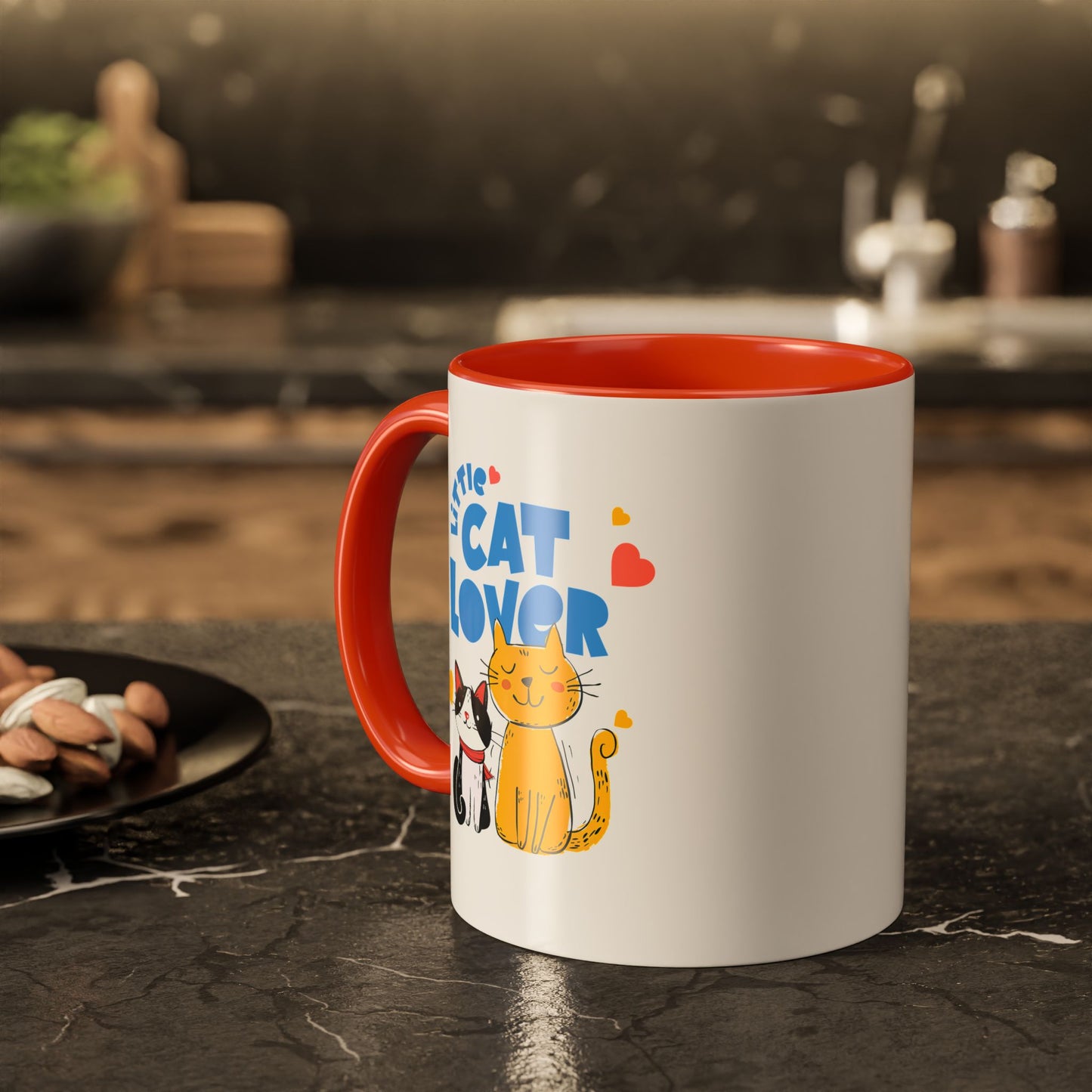 Cat Lover Mug — Colorful 11oz/15oz Ceramic Coffee Cup (Little Cat Lover Design)