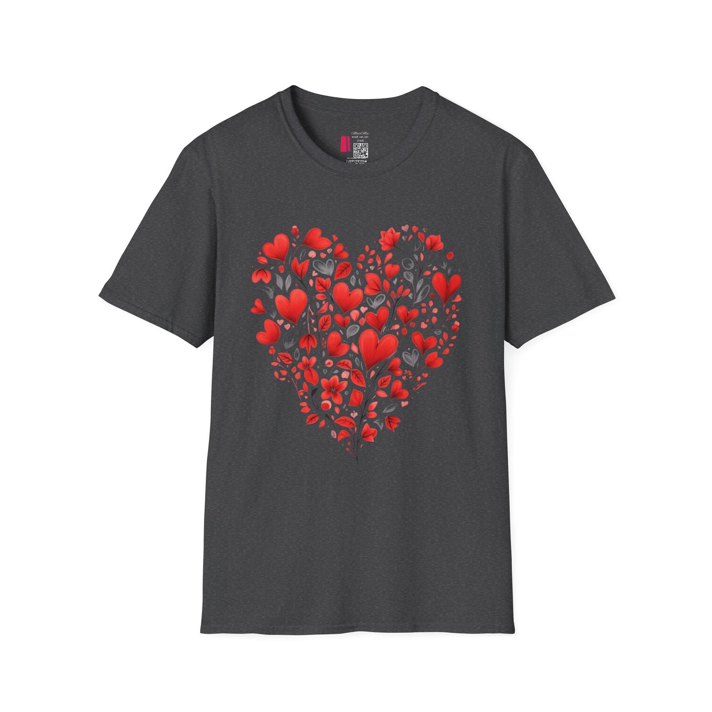 Heart Floral T-Shirt — Red Heart Bouquet Valentine's Tee