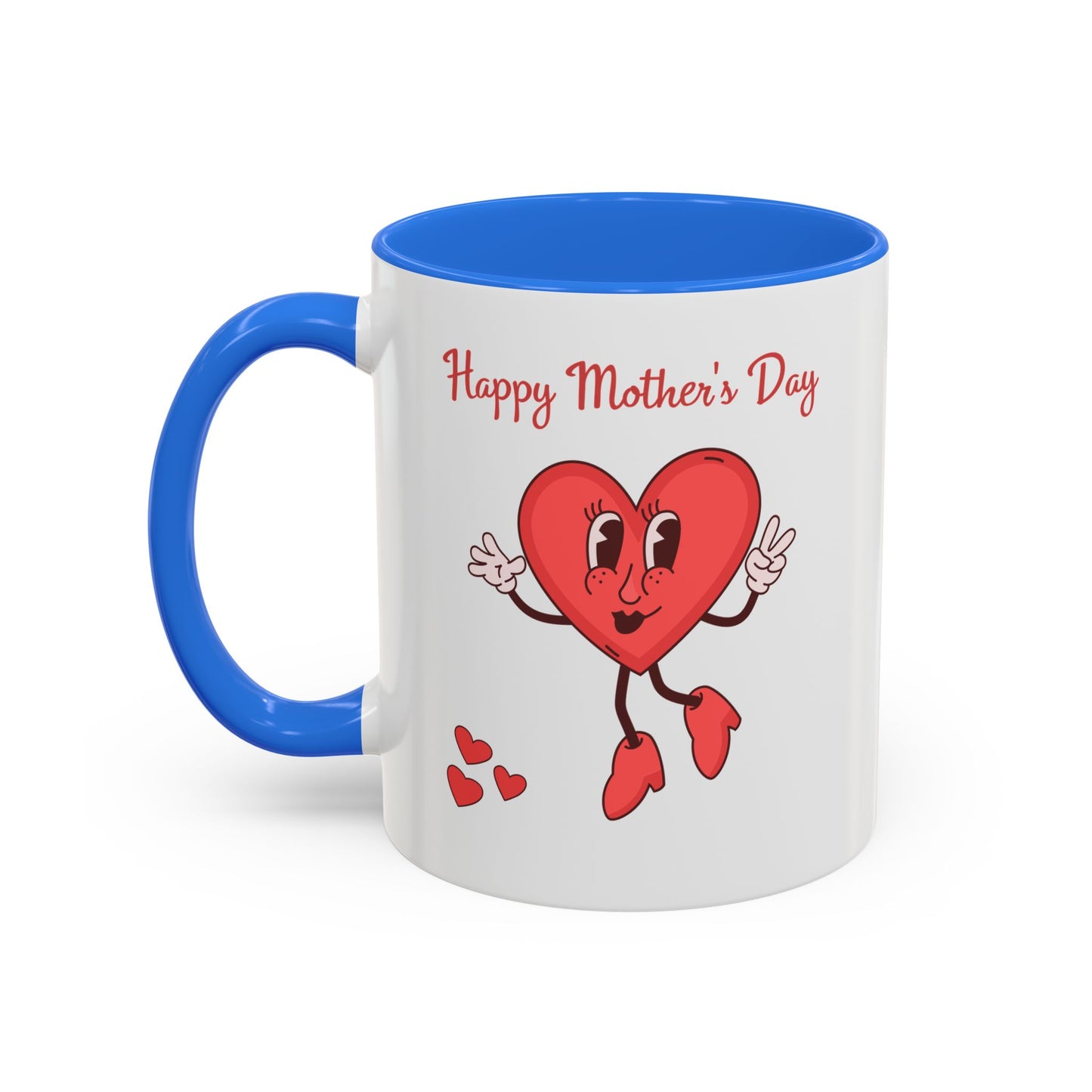 Happy Mother's Day Heart Mug — Cute Retro Heart Mom Coffee Cup (11oz, 15oz)