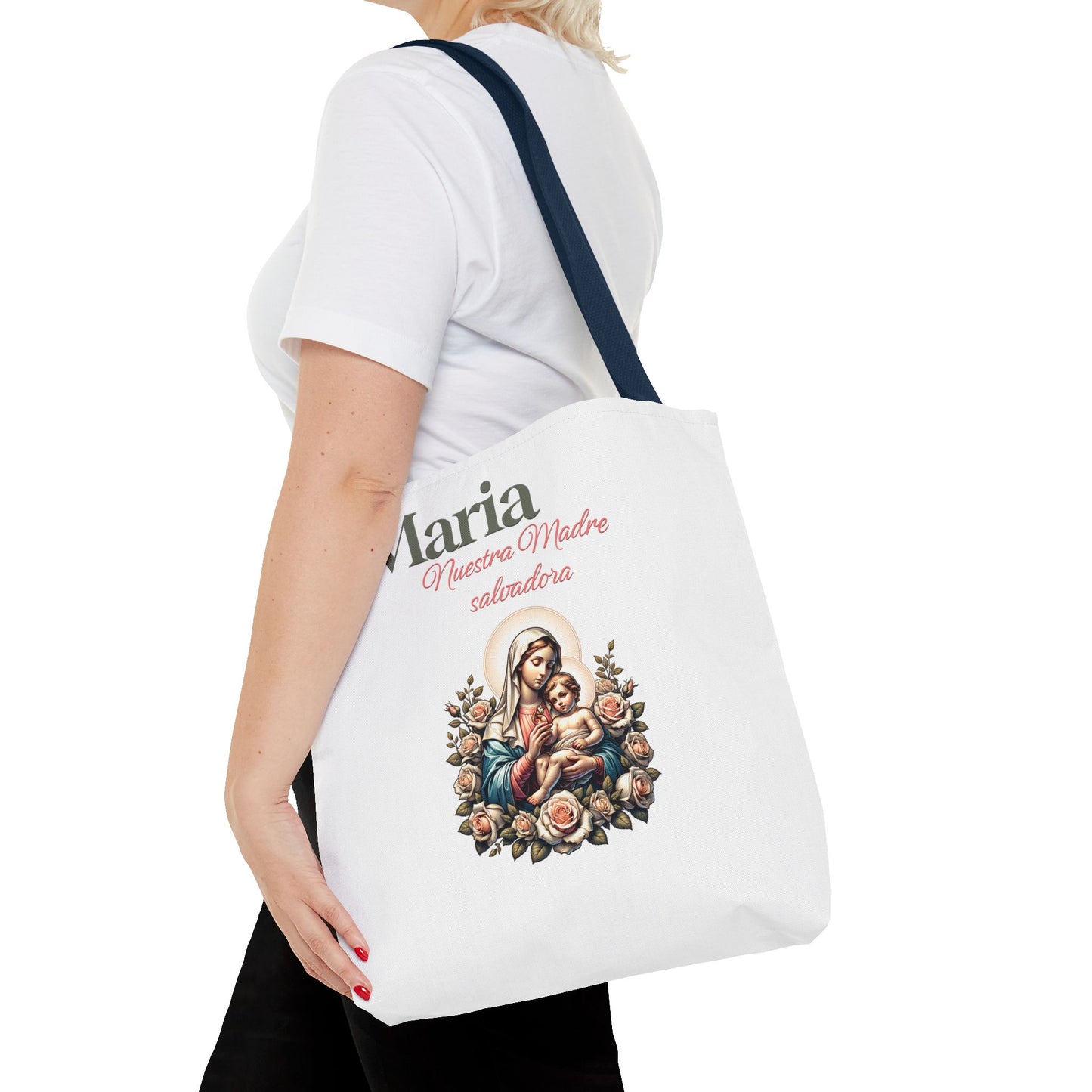Faith Maria Jesus Tote Bag — Religious Faith All-Over Print Tote