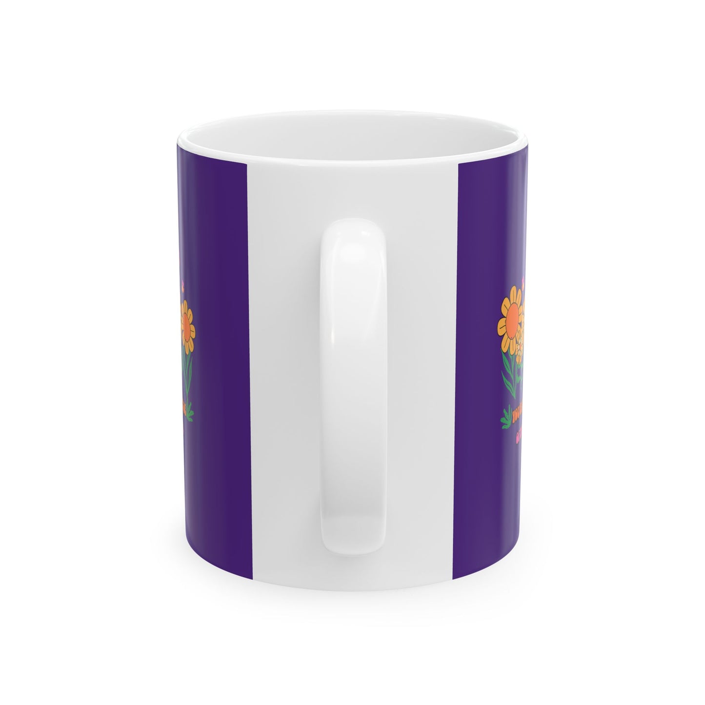 Purple Floral Ceramic Mug — Colorful Sunflower Bouquet Coffee Cup (11oz & 15oz)