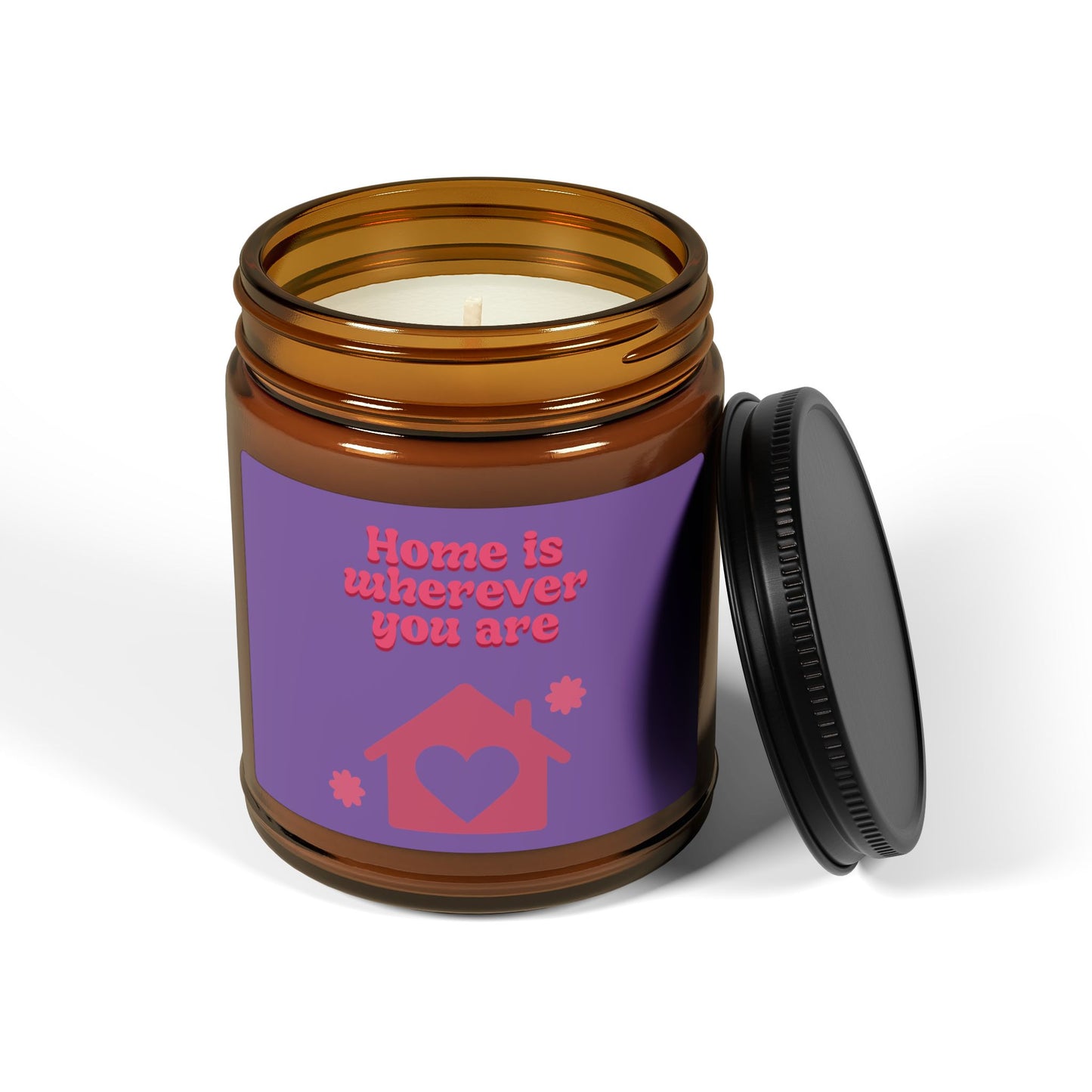 Valentine Love Scented Soy Candle — Amber Jar (Multi-Size)