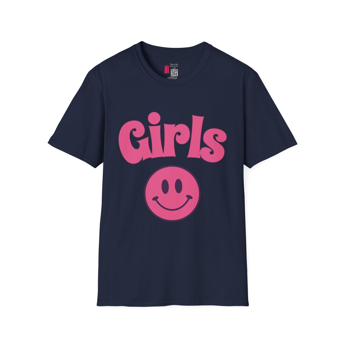 Girls Smiley T-Shirt — Retro Pink Graphic Tee