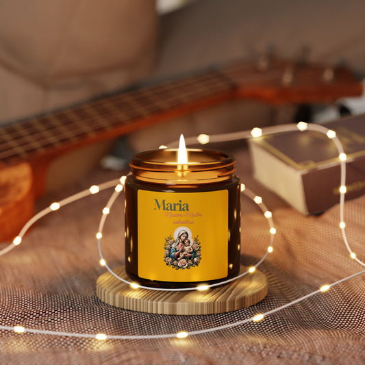 Faith & Hope Soy Candle — Scented Amber Jar (Maria Love)