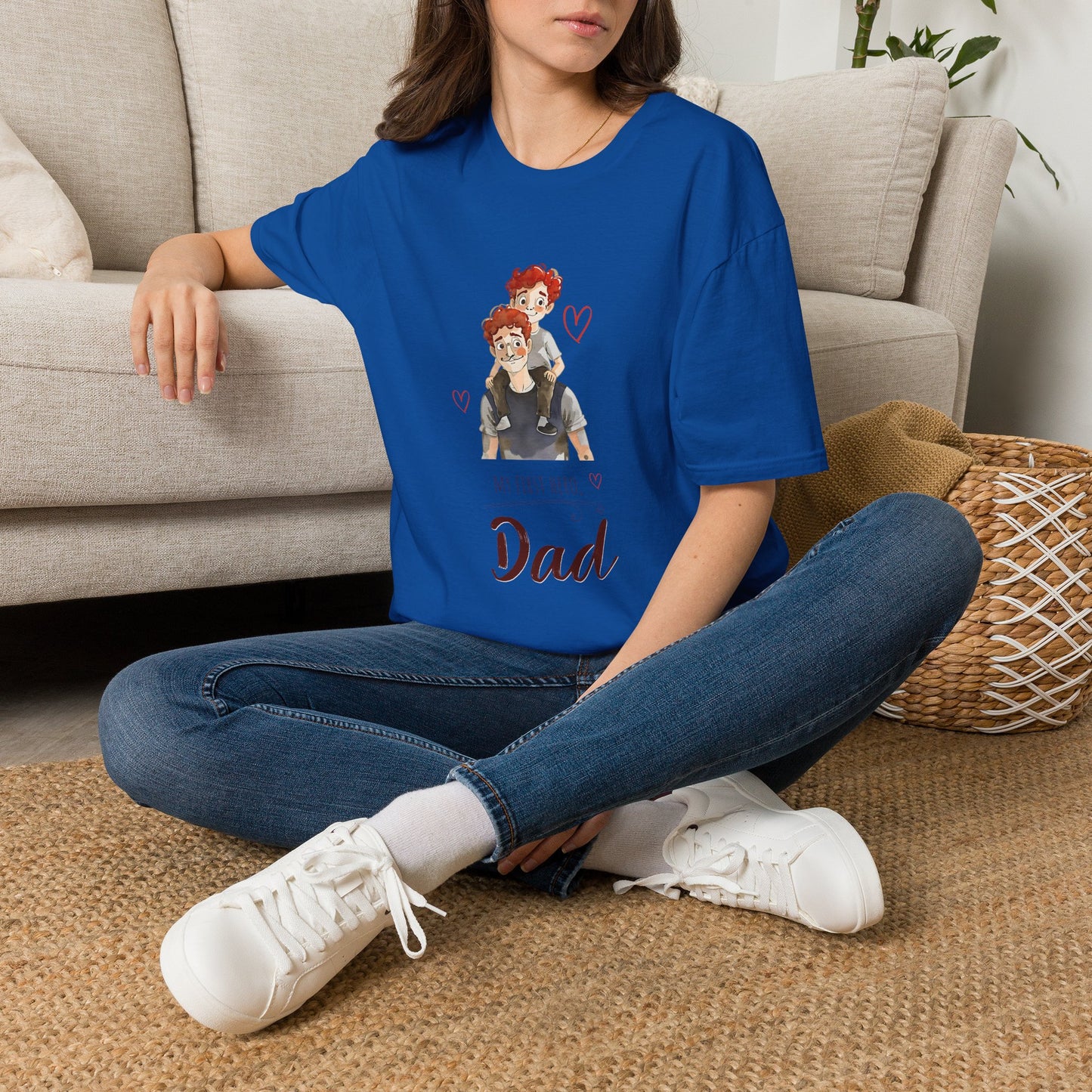 Dad and Son Cartoon Portrait T-Shirt — Cute Father’s Day Gift