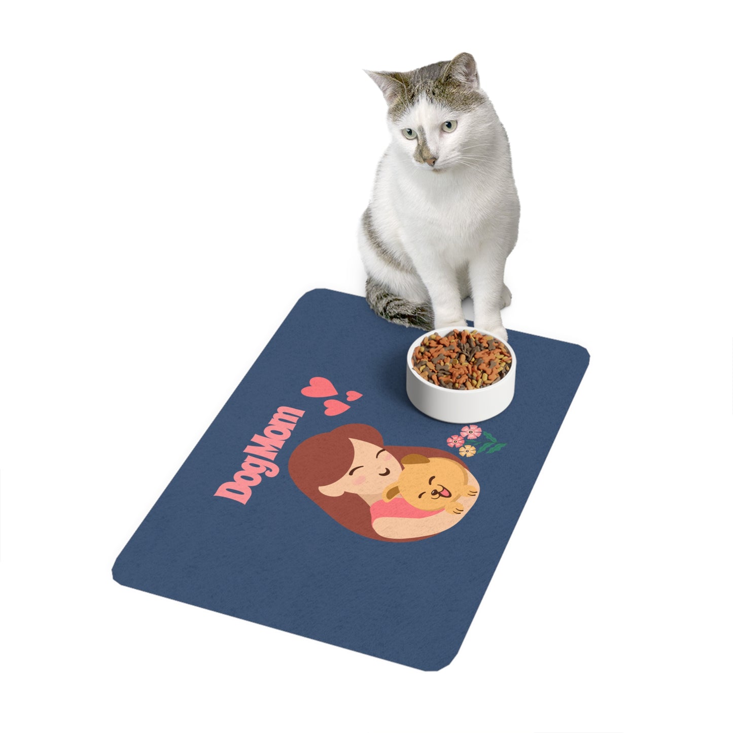 Dog Mom Pet Food Mat — Cute Non-Slip Feeding Mat for Dogs (12x18)