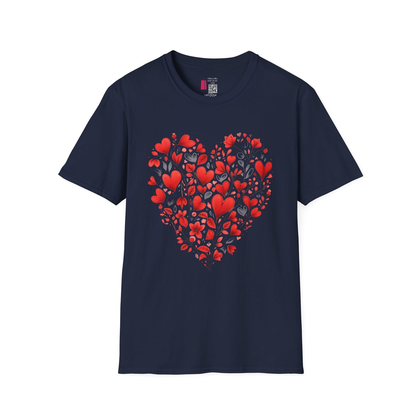 Heart Floral T-Shirt — Red Heart Bouquet Valentine's Tee