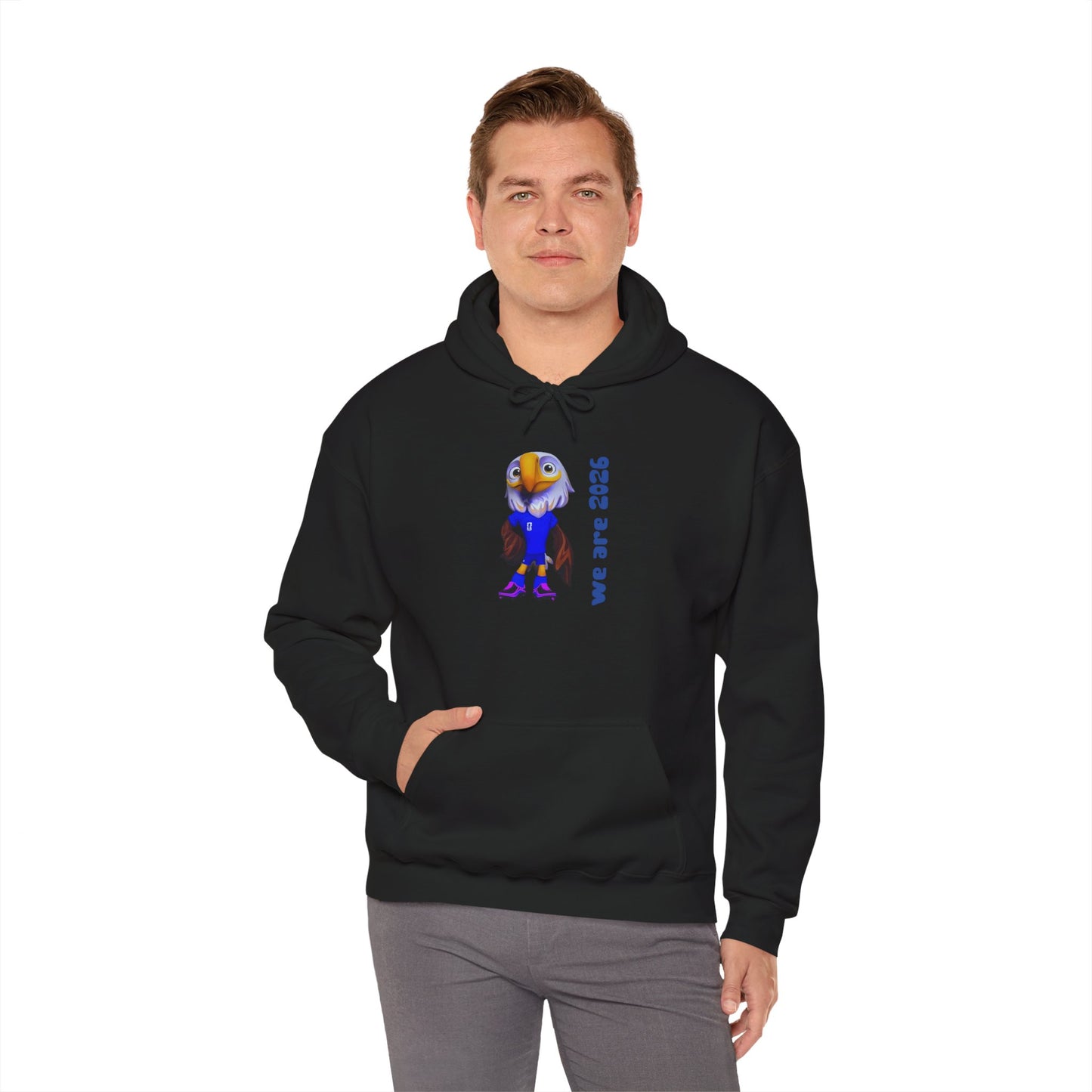 World Cup 2026 USA Eagle Mascot Hoodie — 'We Are 2026' Graphic Pullover
