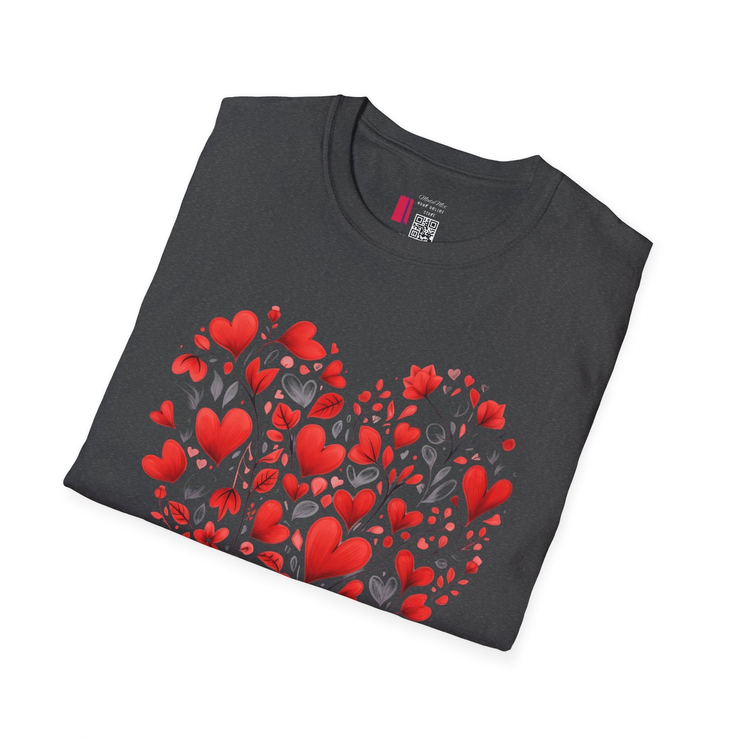 Heart Floral T-Shirt — Red Heart Bouquet Valentine's Tee