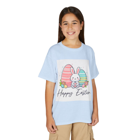 Youth Easter Bunny T-Shirt — "Happy Easter" Kids Graphic Tee