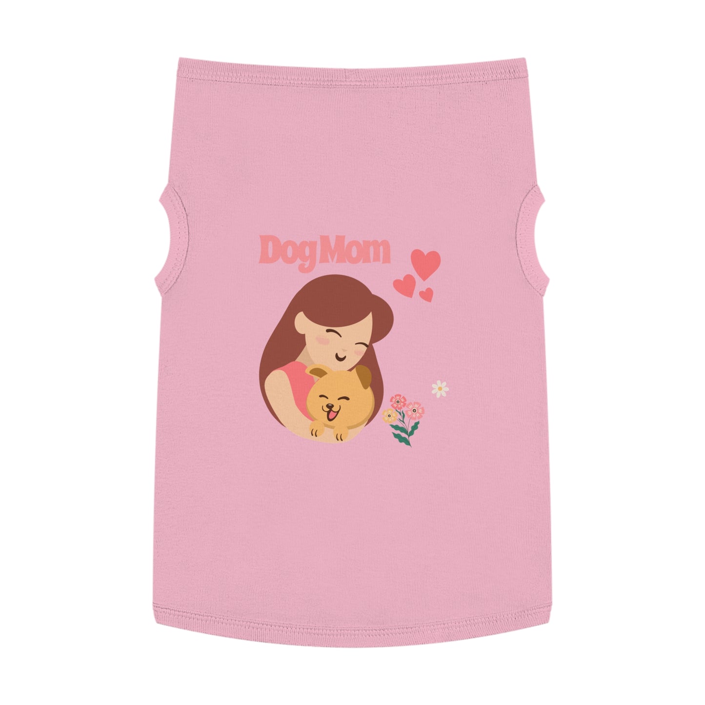 Dog Mom Pet Tank Top - Cute Floral Illustration