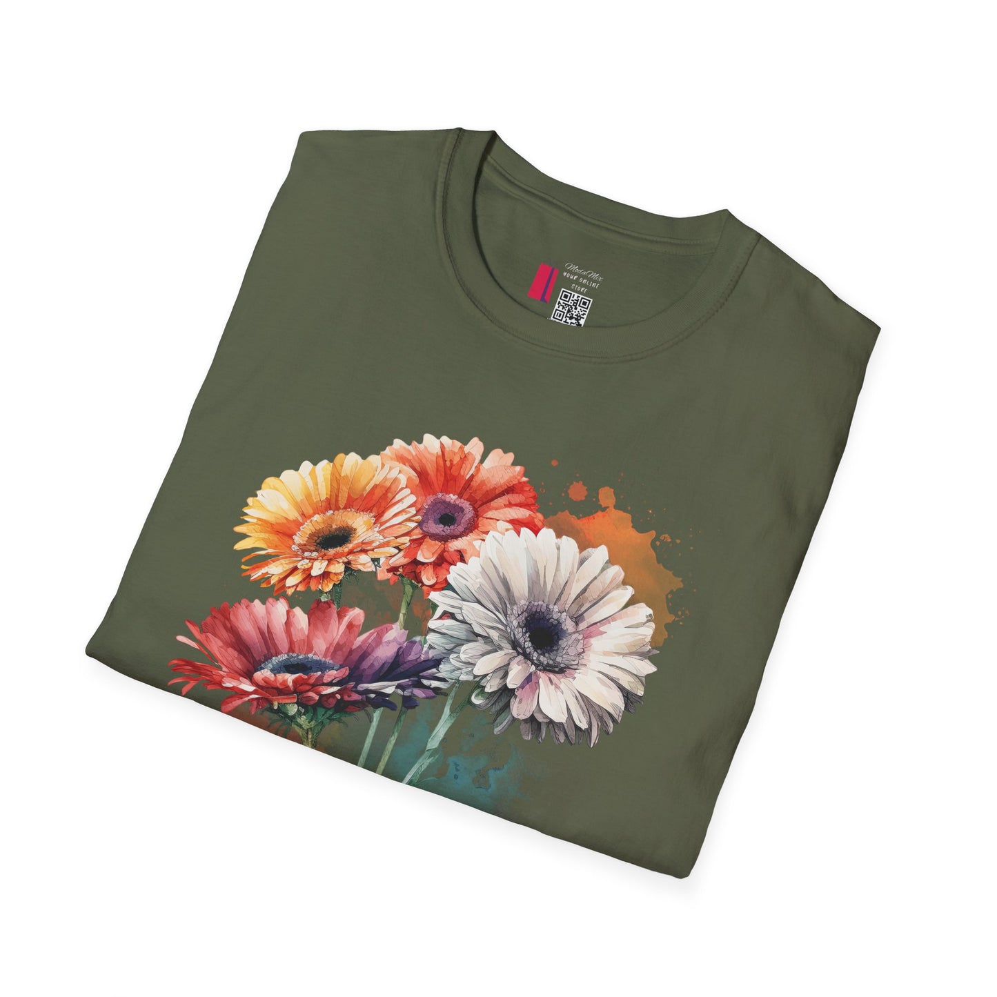 Floral Gerbera Bouquet T-Shirt — Watercolor Daisy Graphic Tee
