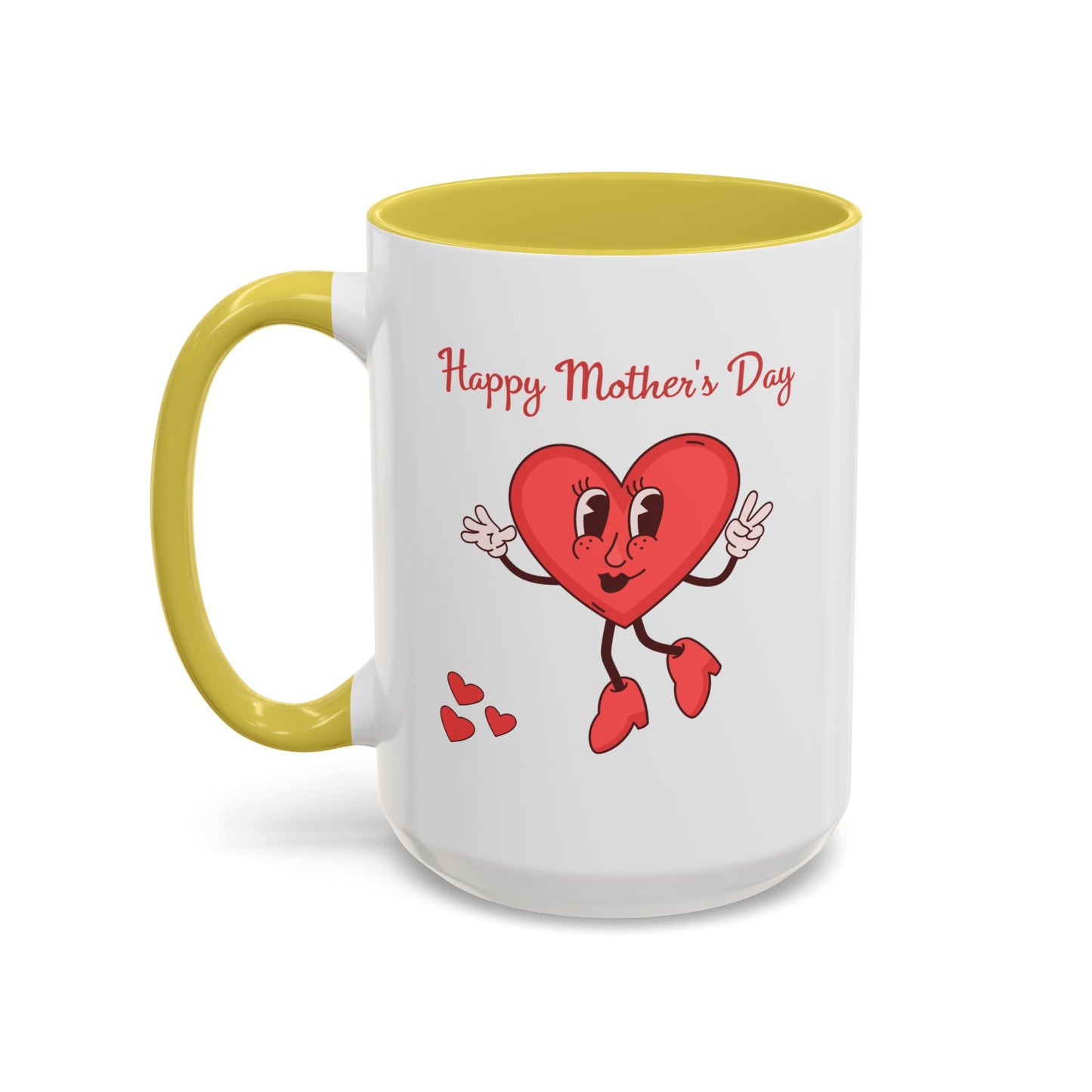 Happy Mother's Day Heart Mug — Cute Retro Heart Mom Coffee Cup (11oz, 15oz)