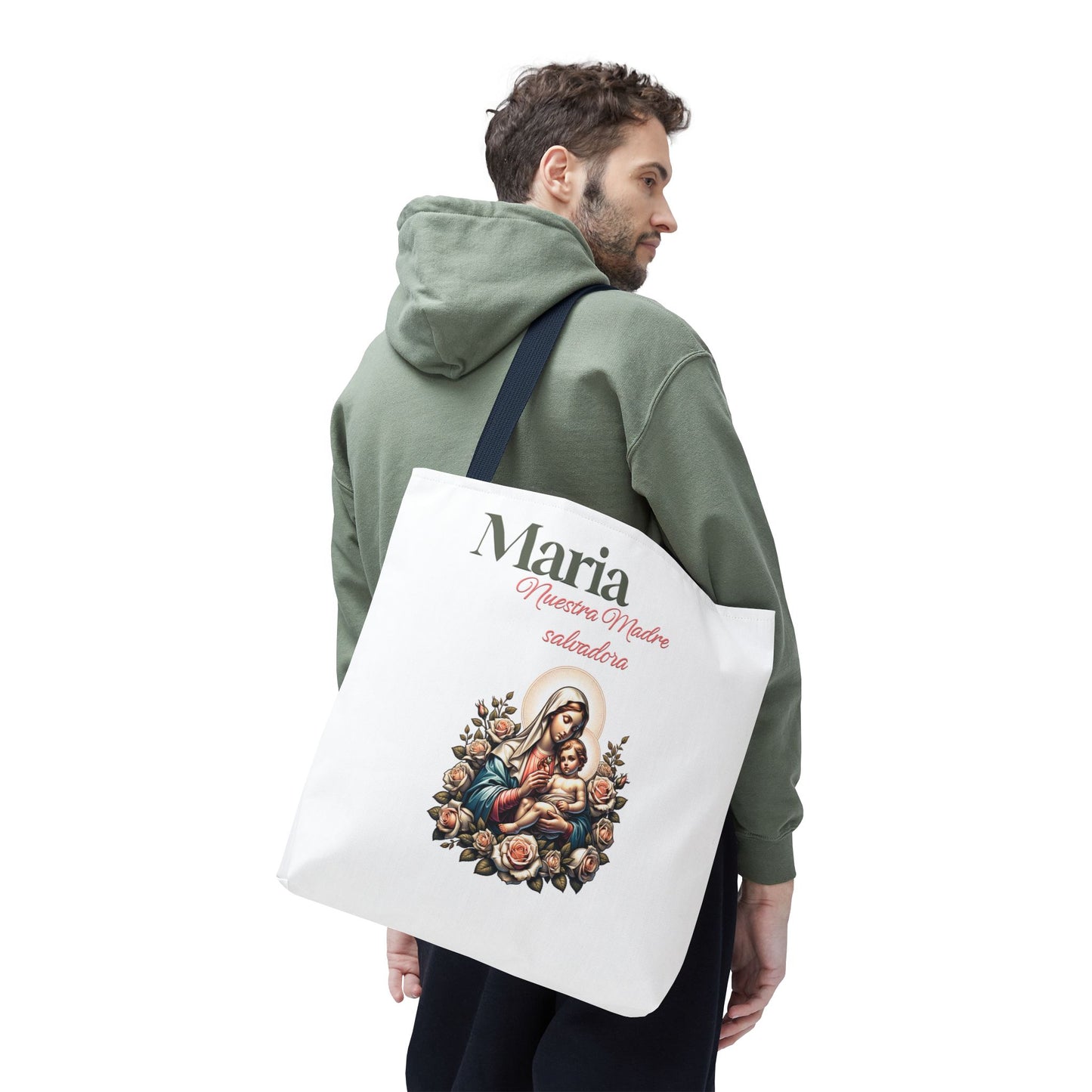 Faith Maria Jesus Tote Bag — Religious Faith All-Over Print Tote