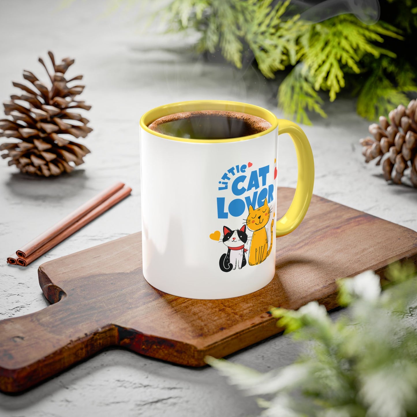 Cat Lover Mug — Colorful 11oz/15oz Ceramic Coffee Cup (Little Cat Lover Design)