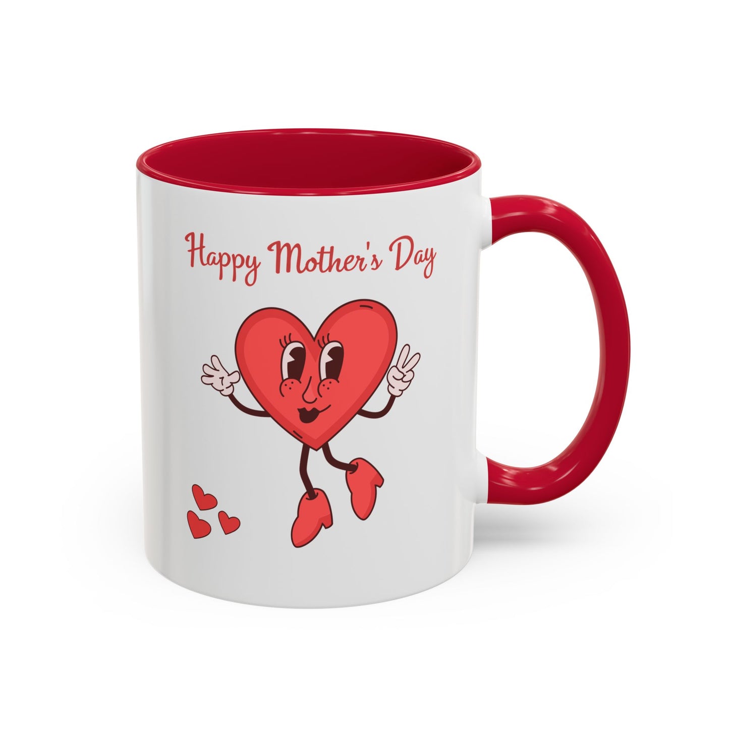 Happy Mother's Day Heart Mug — Cute Retro Heart Mom Coffee Cup (11oz, 15oz)