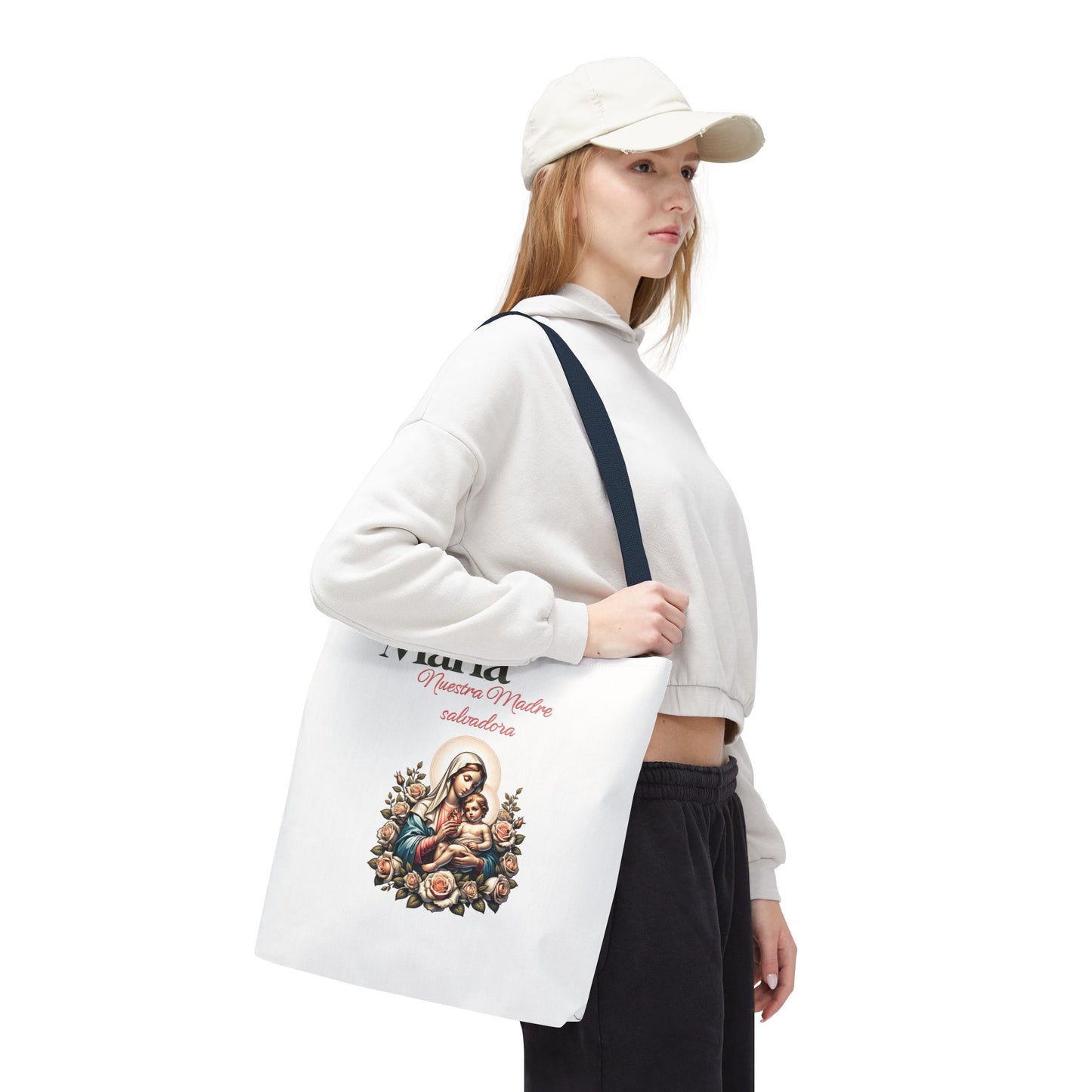 Faith Maria Jesus Tote Bag — Religious Faith All-Over Print Tote