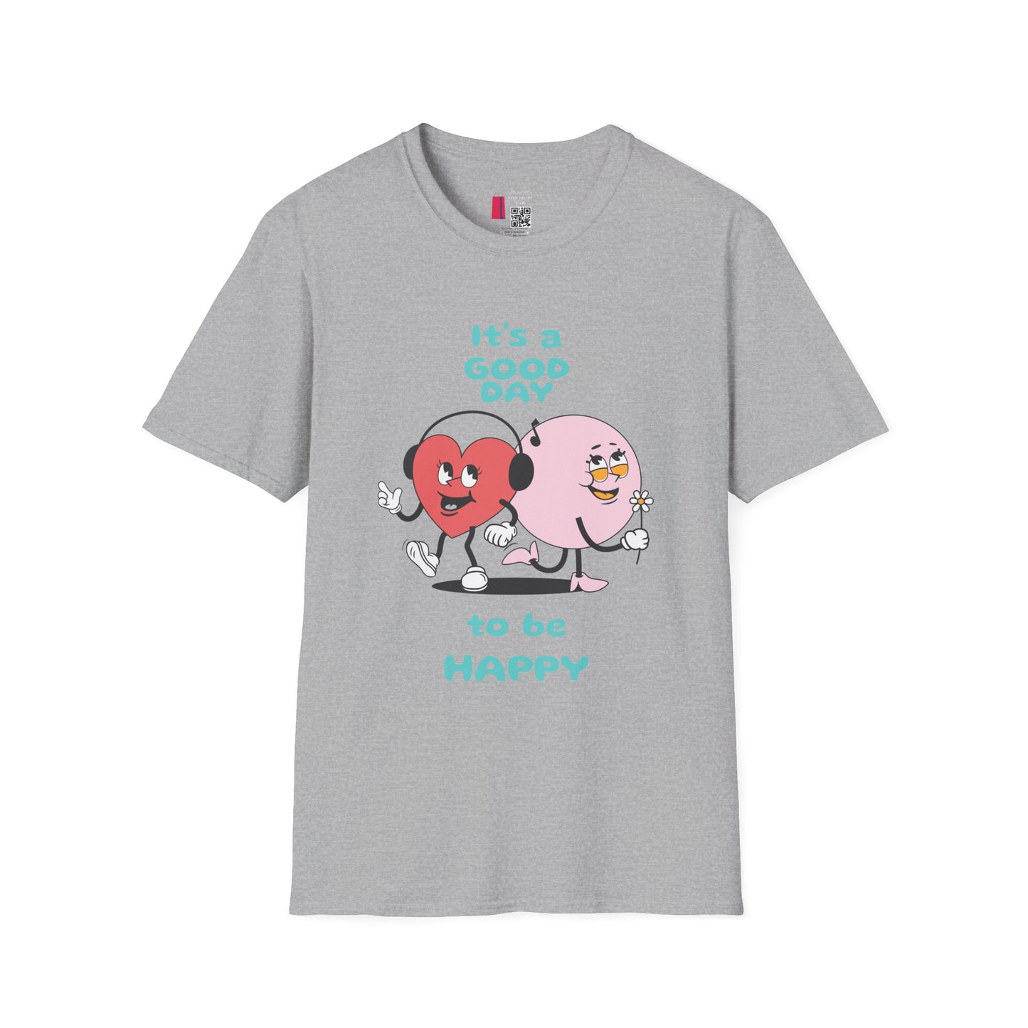 It's a Good Day to Be Happy T-Shirt — Cute Heart & Smile Graphic Tee