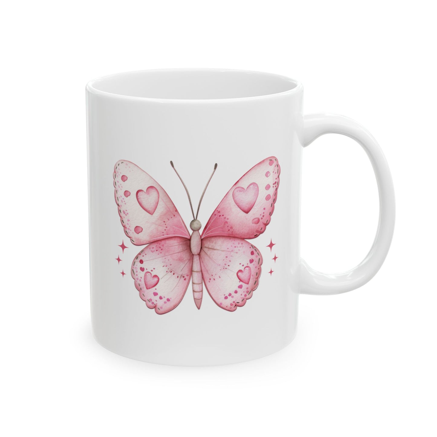 Pink Heart Balloon Ceramic Mug — Cute Valentine’s Day Coffee Cup (11oz/15oz)