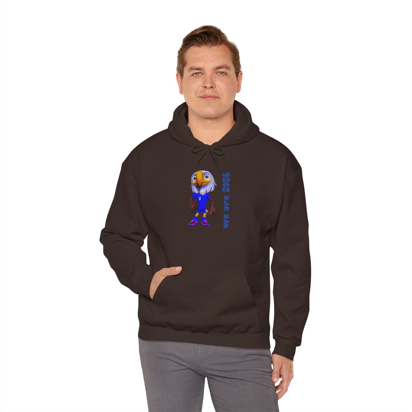World Cup 2026 USA Eagle Mascot Hoodie — 'We Are 2026' Graphic Pullover