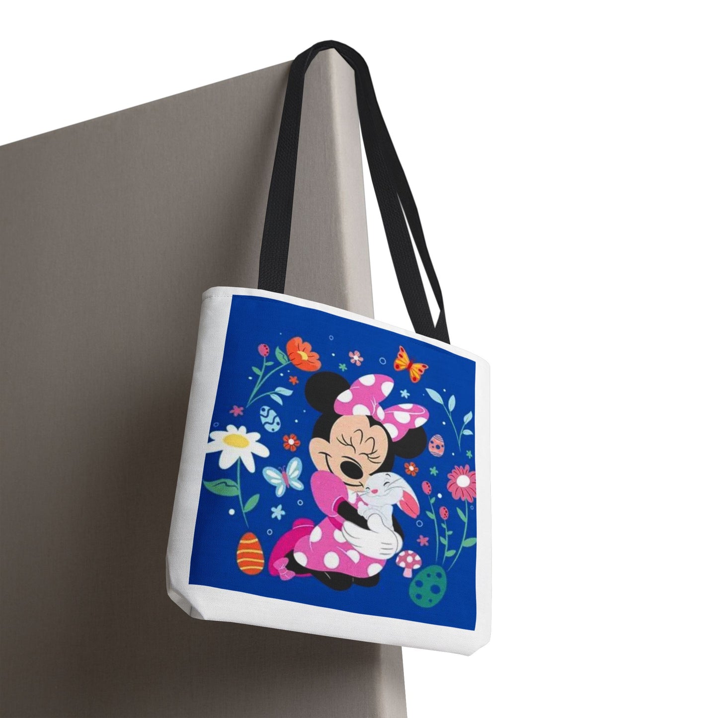 Floral Minnie Bunny Tote Bag — Cute Easter Canvas Carryall